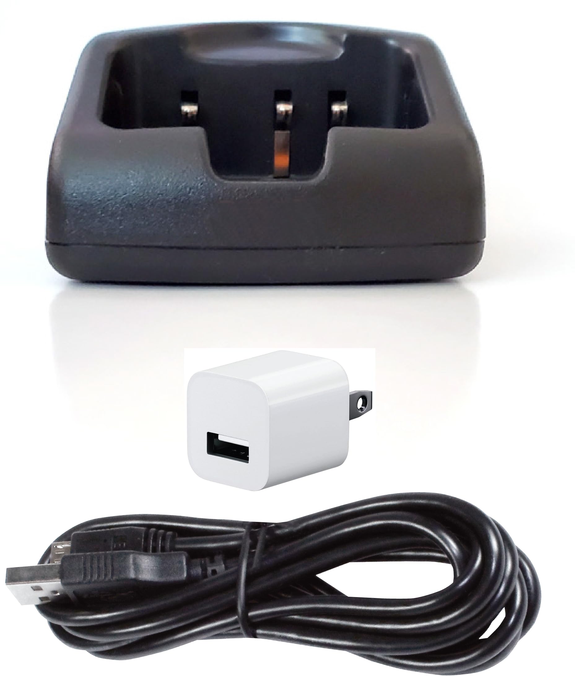 PRYMEMAX™ BTH-550-MAX Wireless Bluetooth Speaker Microphone with Desktop Charger - Compatible with 2-Way Radios, Smartphones & Tablets (iOS/Android) - Rotary Volume Control & PTT Button - Ideal for Outdoor Adventures, Construction Sites & Emergency Communications