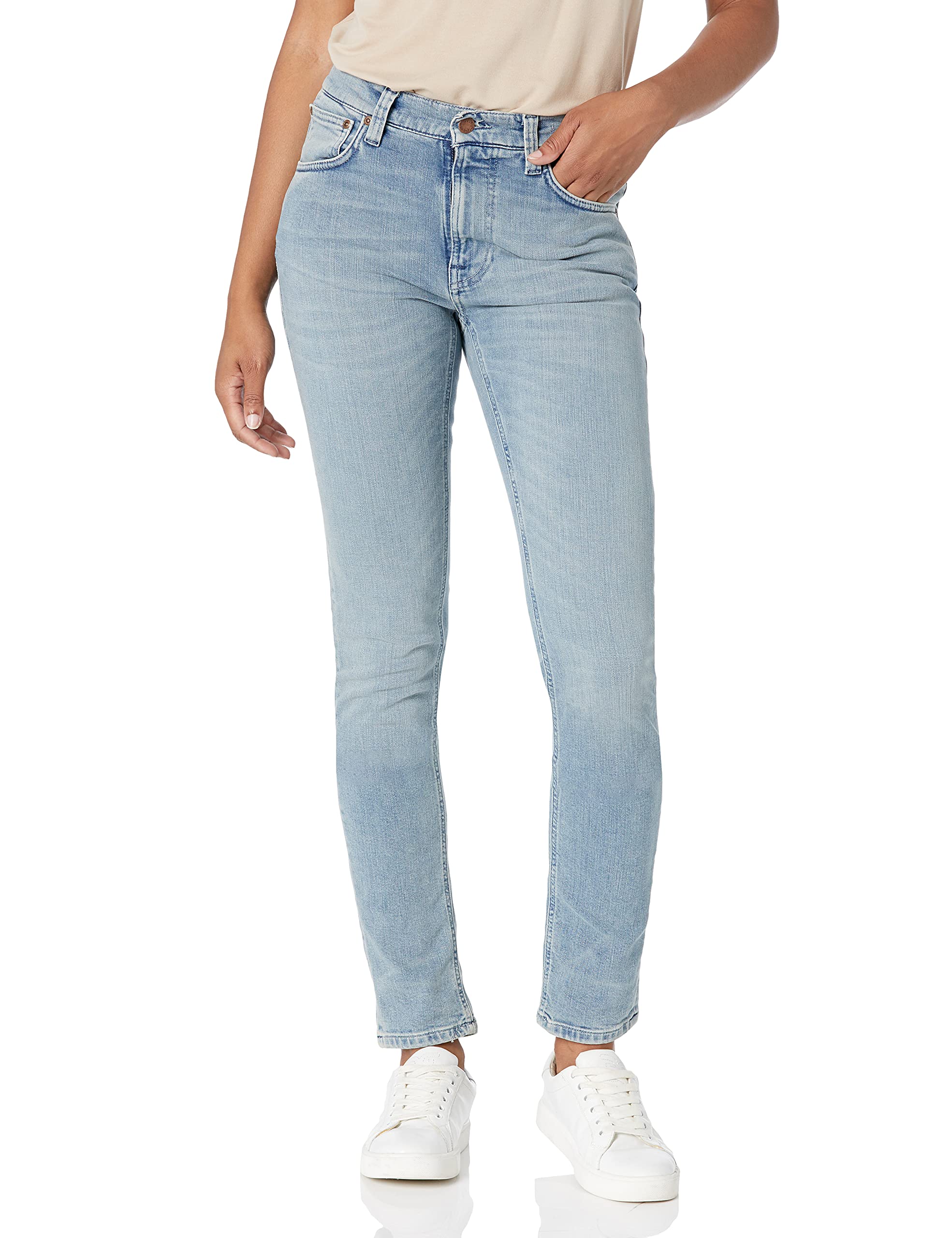 Nudie Jeans Lean Dean Light Broken Indigo Stretch Denim for Men - Slim Fit Comfortable Jeans for Casual Wear & Everyday Style