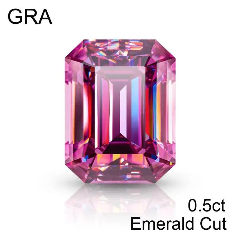 **100% Real Pink Loose Moissanite Gemstone - Lab-Created for Women's Jewelry (Round/Pear/Emerald/Oval Cut) | GRA Certified | Perfect for Engagement Rings, Wedding Bands & Fashion Jewelry**