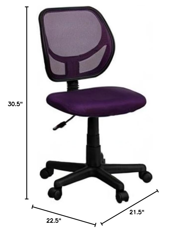 Ergonomic UrbanPro Mid-Back Mesh Office Chair with Lumbar Support - Purple Swivel Task Chair for Home & Computer Workstation | Perfect for Long Hours Sitting, Gaming & Remote Work