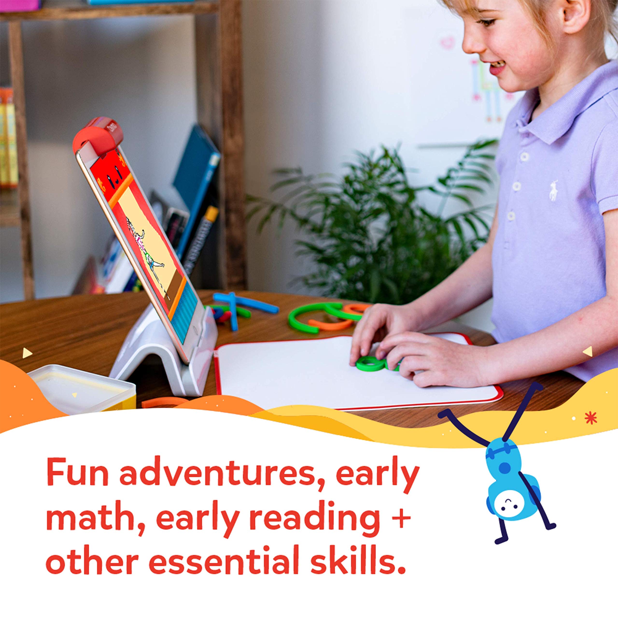Osmo Little Genius Starter Kit for iPad - Early Math Adventure & Monster Bundle | STEM Learning Games for Kids Ages 5-10 | Fun Educational Toys for Home & Classroom Use