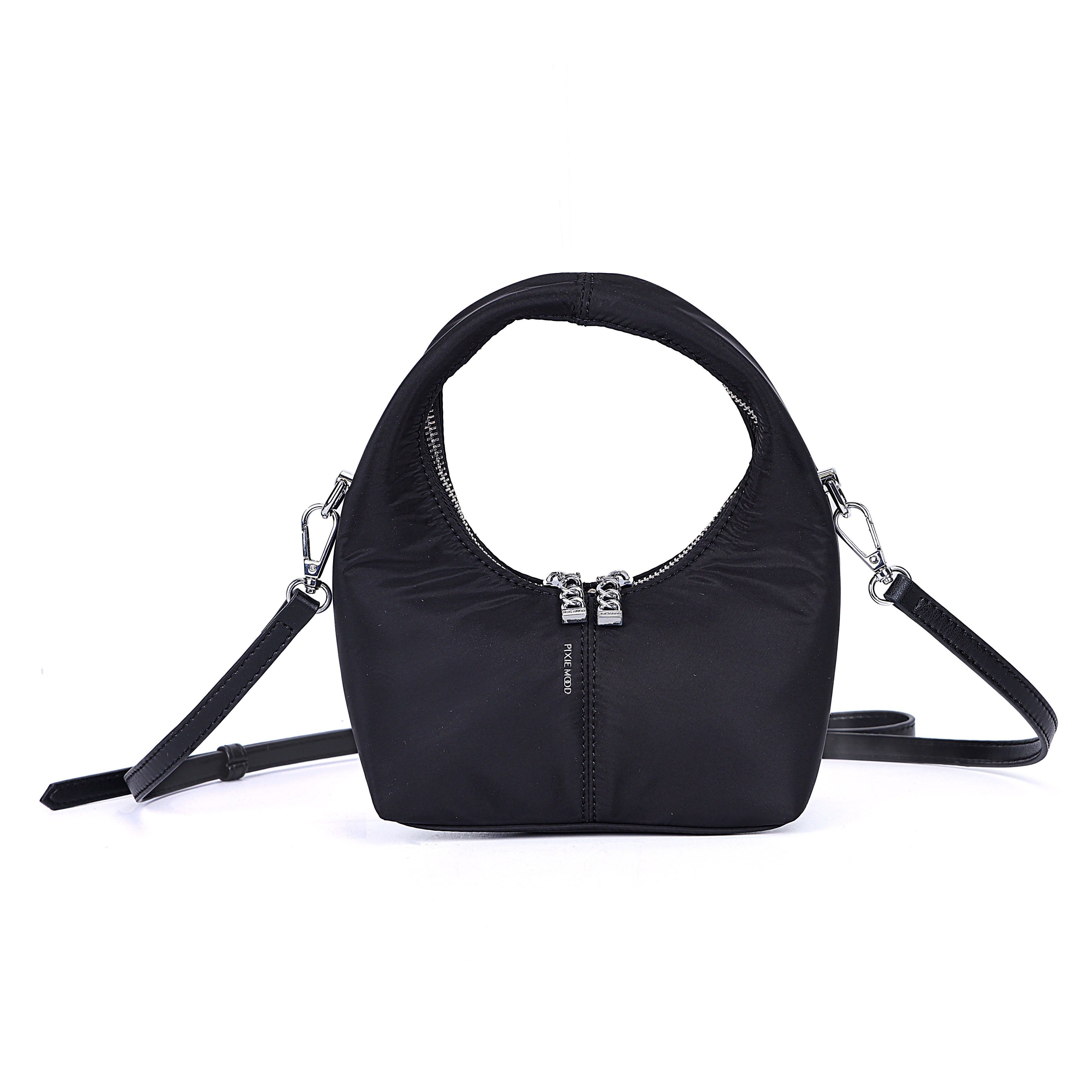 Stylish Black Nylon Circle Crossbody Bag for Women - Fashionable Hands-Free Purse for Everyday Use, Travel & Shopping