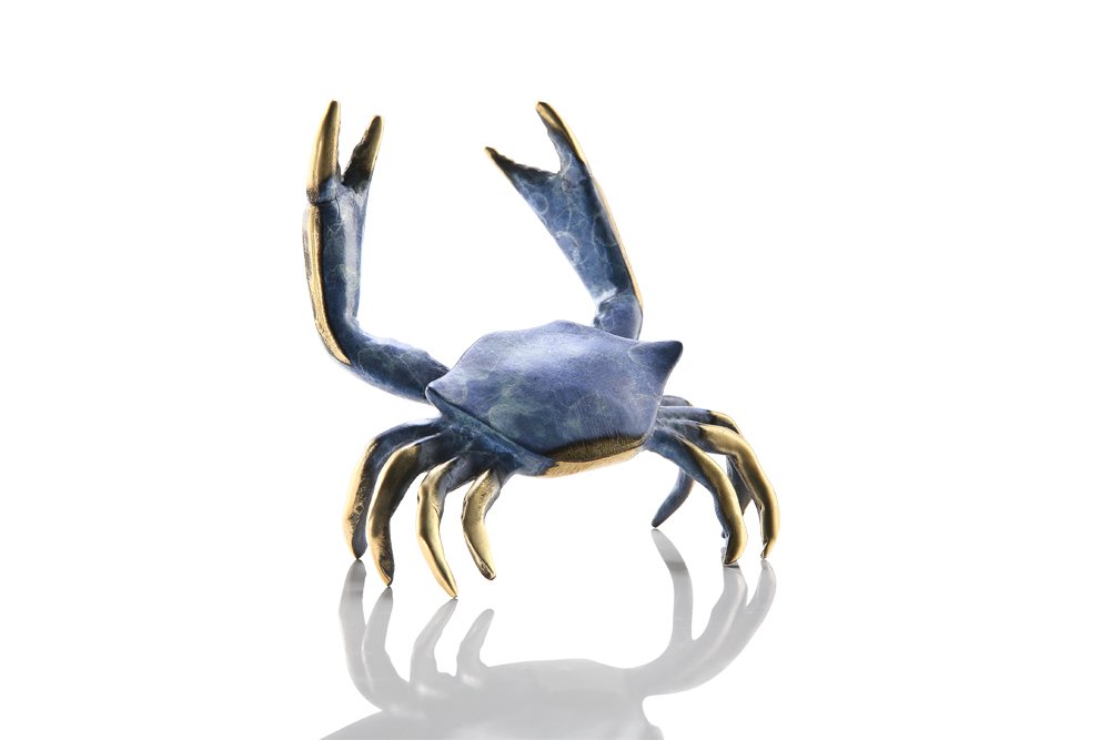 SPI Home Brass Chesapeake Bay Maryland Crab Figurine - Handcrafted Decorative Collectible for Coastal Home Decor, Beach House Accents & Chesapeake Bay Memorabilia