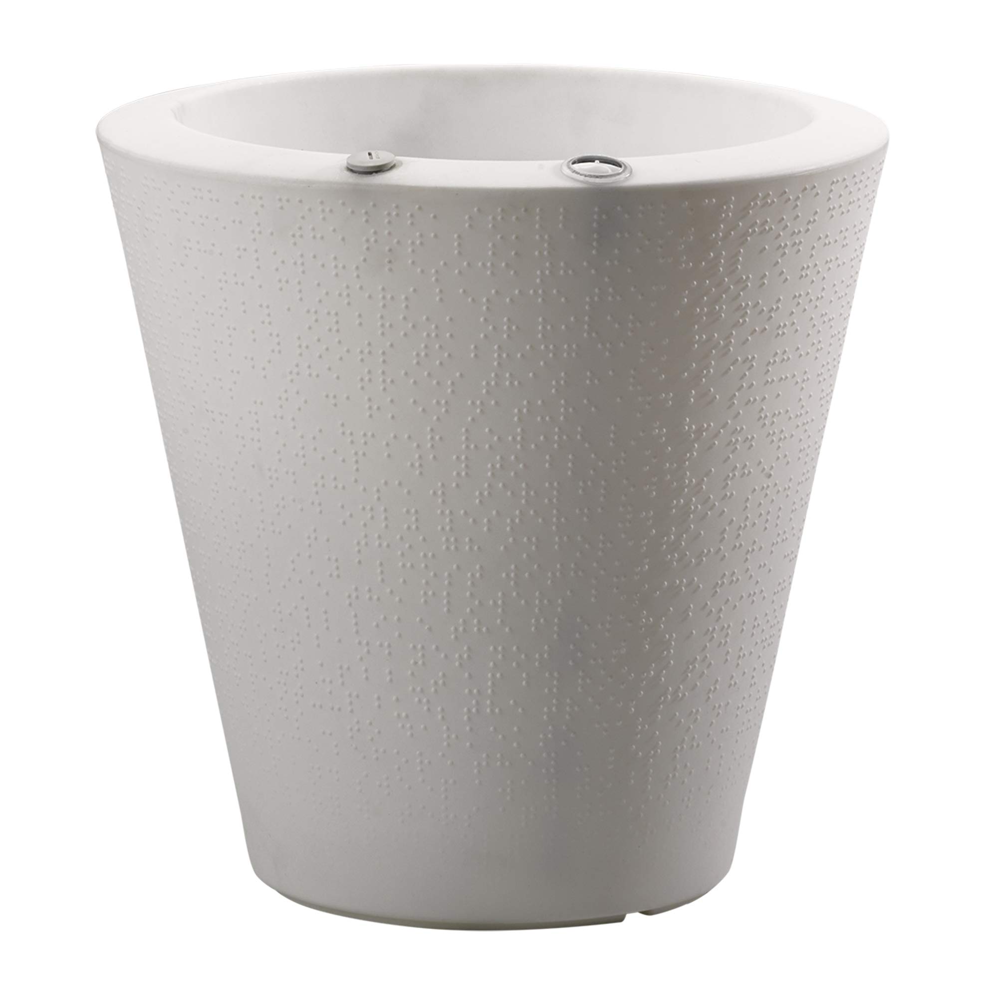 Crescent Garden Dot TruDrop Self-Watering Planter Pot - 16 Inch Alpine White Indoor/Outdoor Flower Plant Container for Home, Office, Patio & Garden Decor