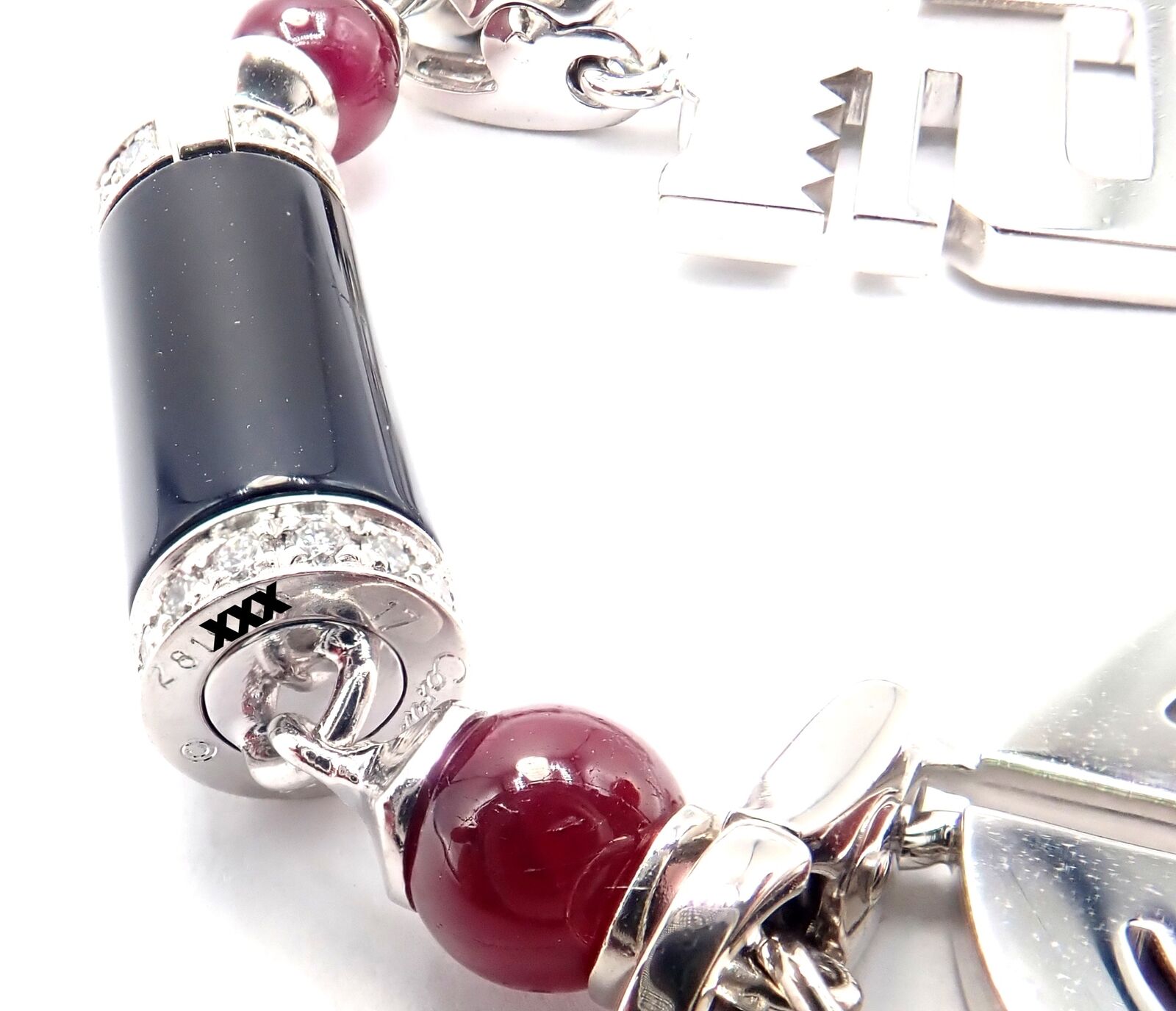 Cartier Le Baiser Du Dragon 18k Gold Diamond Ruby Onyx 2 Charms Bangle Bracelet - Luxury Jewelry for Women, Perfect for Gifts, Weddings & Special Occasions