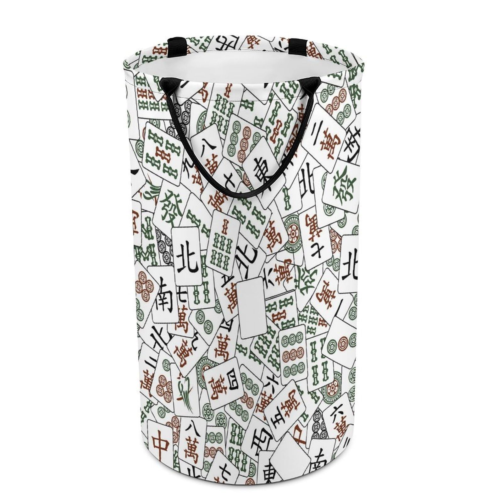 Collapsible Mahjong Tiles Laundry Hamper with Handle - Foldable Clothes Basket for Bedroom, Bathroom & Dorm | Perfect for Laundry Storage & Organization