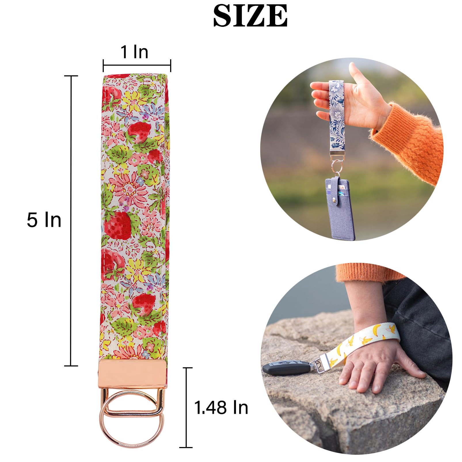 LNKRE Jewelry Fabric Wristlet Keychain Holder - Short Lanyard for Keys, Wallet & Car Accessories | Perfect for Key Organization, ID Badges & Everyday Carry Essentials