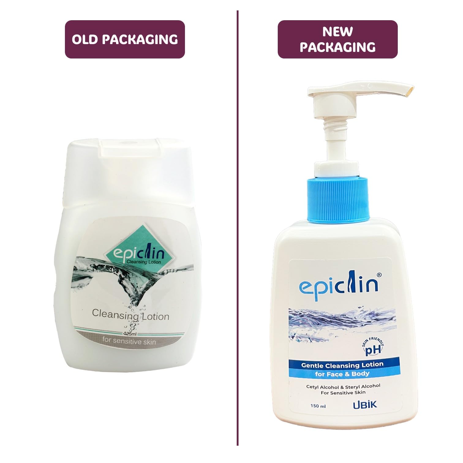 Epiclin Gentle Cleansing Lotion for Face & Body - pH Balanced 150ml (Pack of 1) | Daily Moisturizing & Soothing Skincare for Sensitive Skin