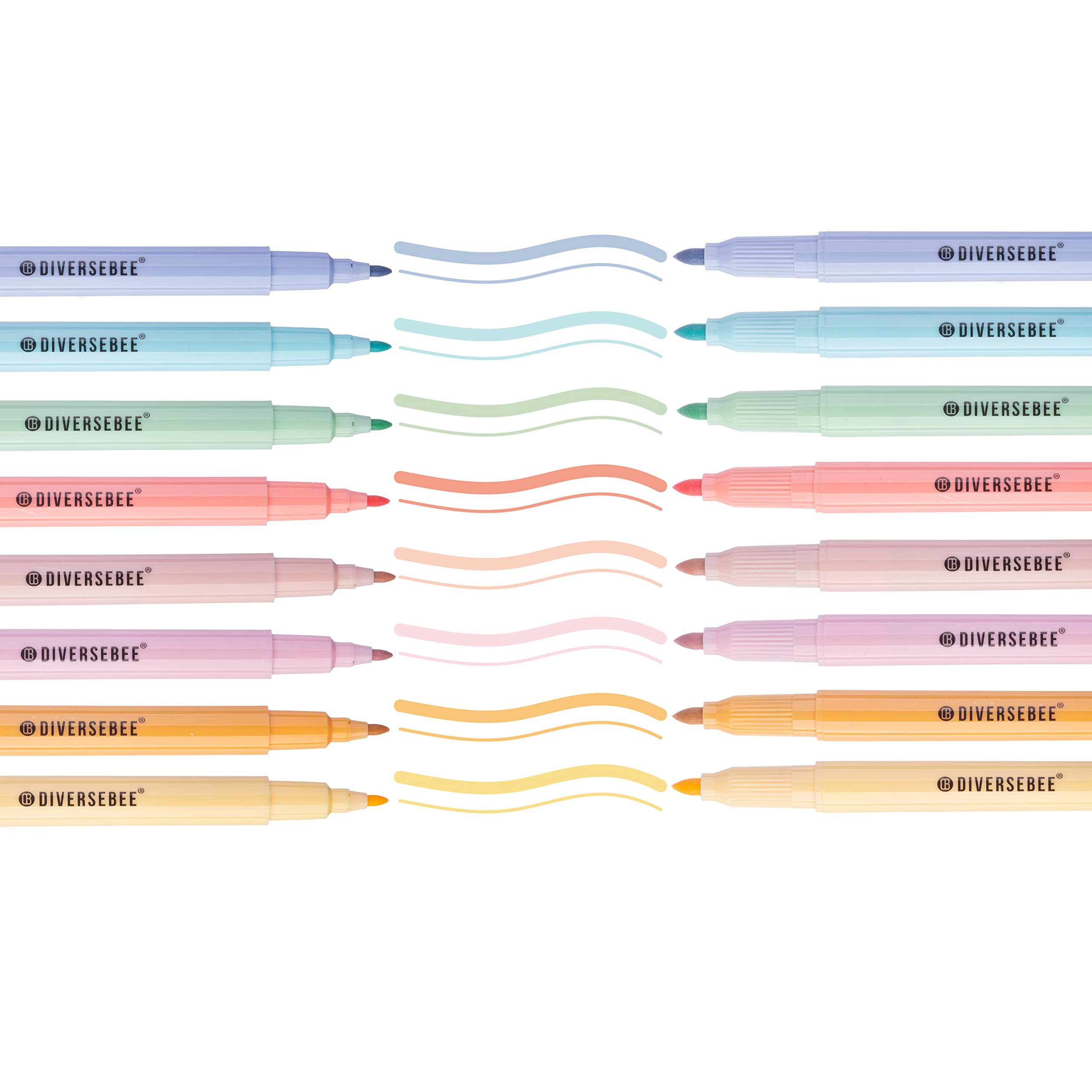 Dual Tip Highlighters & Pens - 8 Pack No Bleed Quick Dry, for Bible Study & Office Use