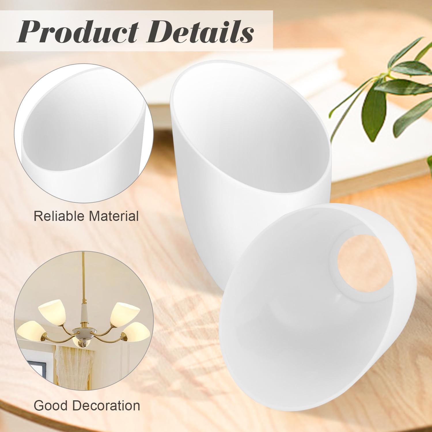 5-Pack White Plastic Horseshoe Lamp Shades - 35mm (1.4