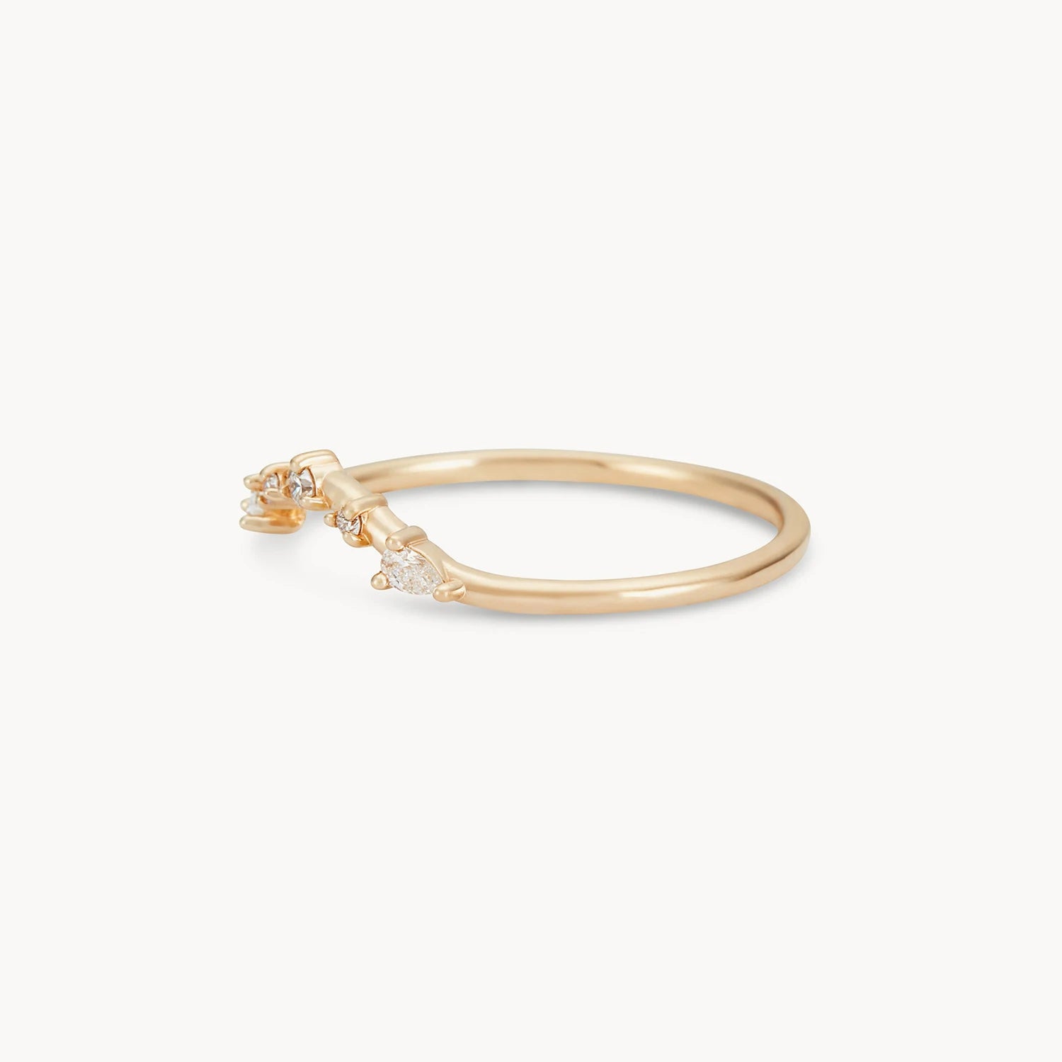 14K Yellow Gold Diamond Love Band Ring - Elegant White Diamonds for Women, Perfect for Anniversaries, Weddings & Special Occasions