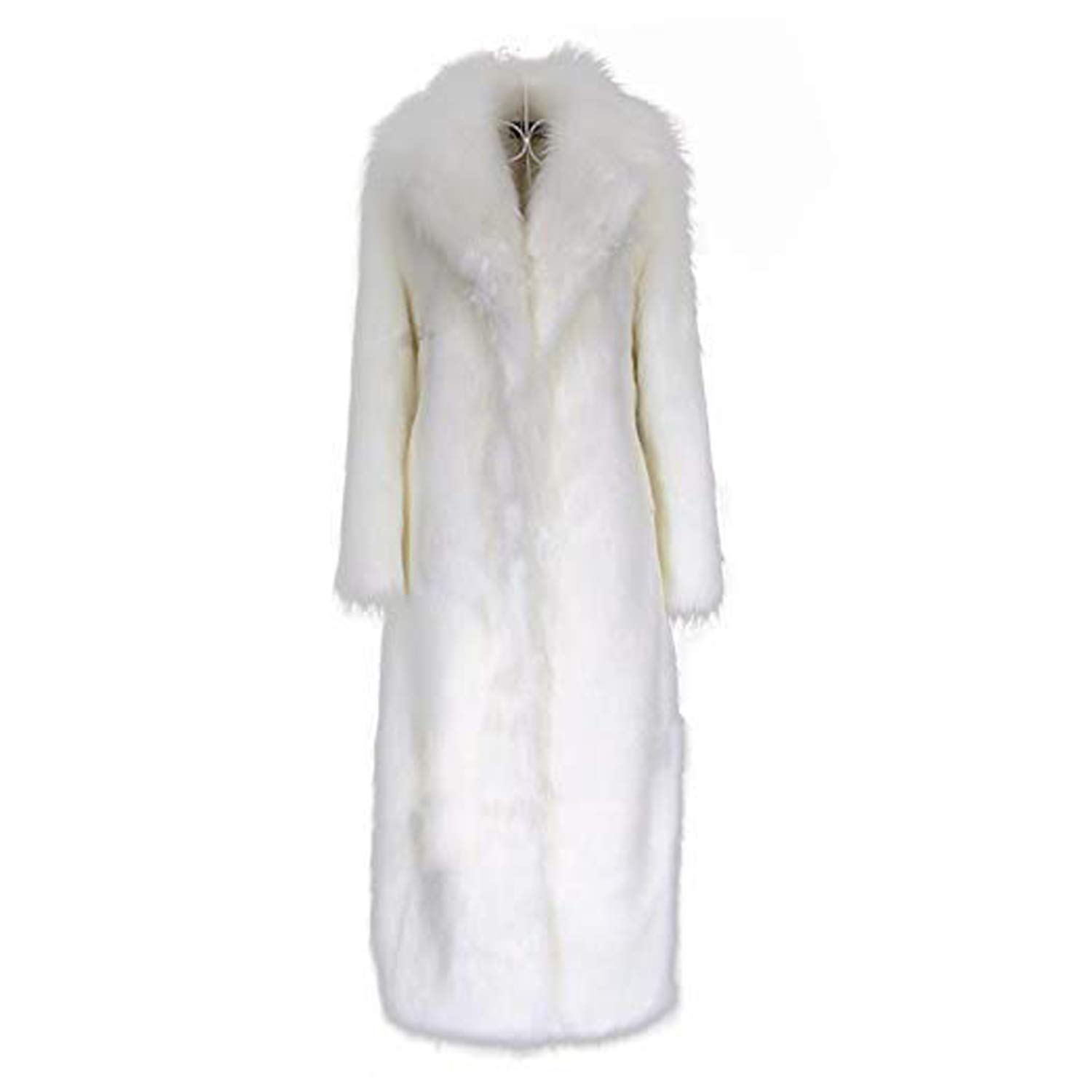 Women's Warm Long Sleeve Faux Fur Parka Coat - Winter Maxi Length Fluffy Overcoat with Lapel Collar for Cold Weather, Outdoor Activities & Fashion Statement