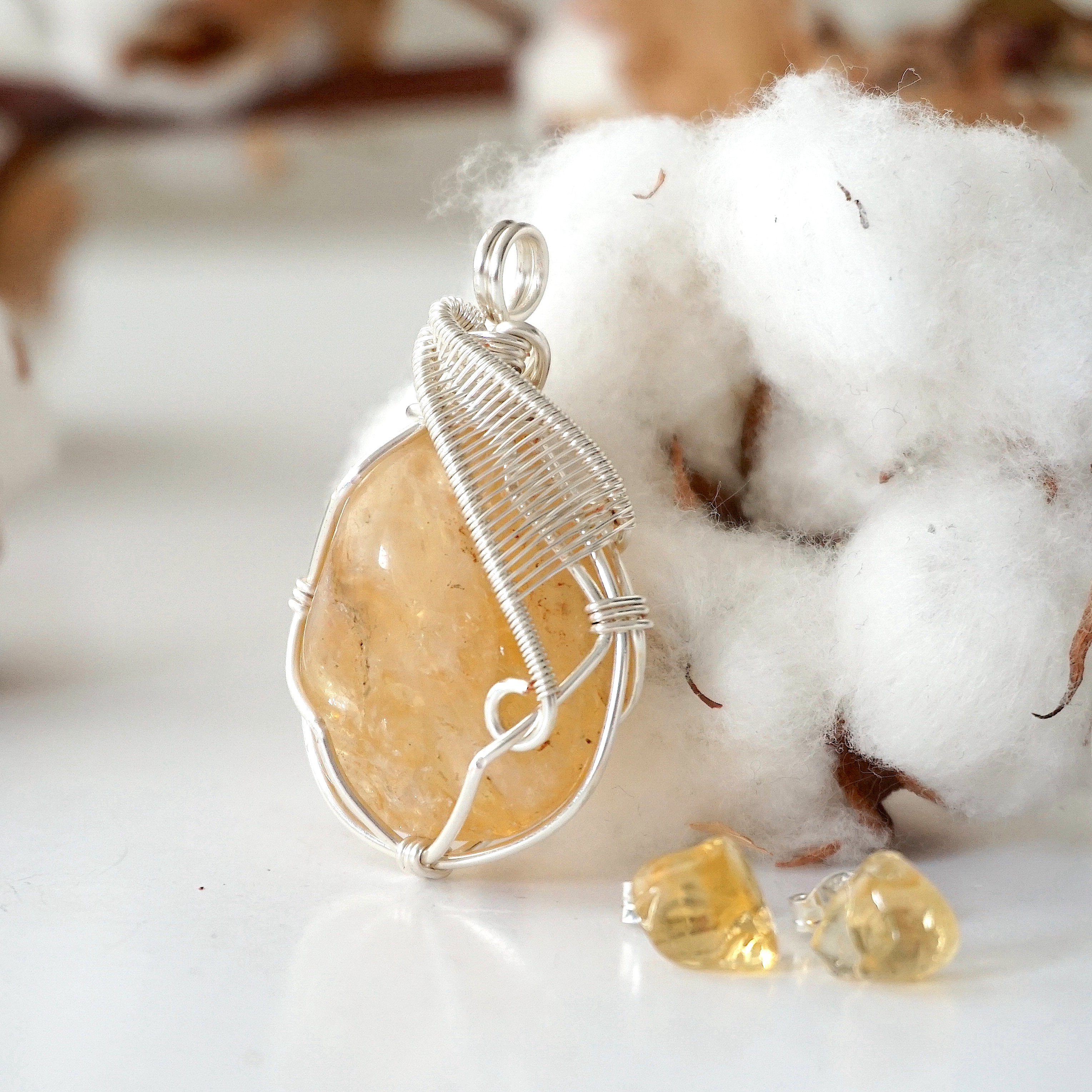Natural Citrine Gemstone Gift Set - Silver Plated Jewelry for Women | Birthday, Anniversary & Holiday Present | Perfect for Spiritual Healing & Positive Energy
