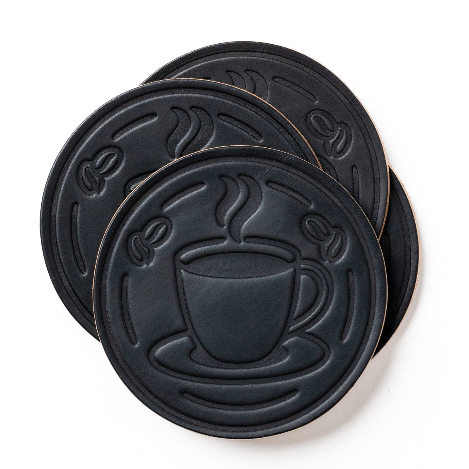 Premium Leather Coasters Set of 4 - Absorbent Drink Pads for Coffee, Tea & Wine - Elegant Home & Office Bar Accessories
