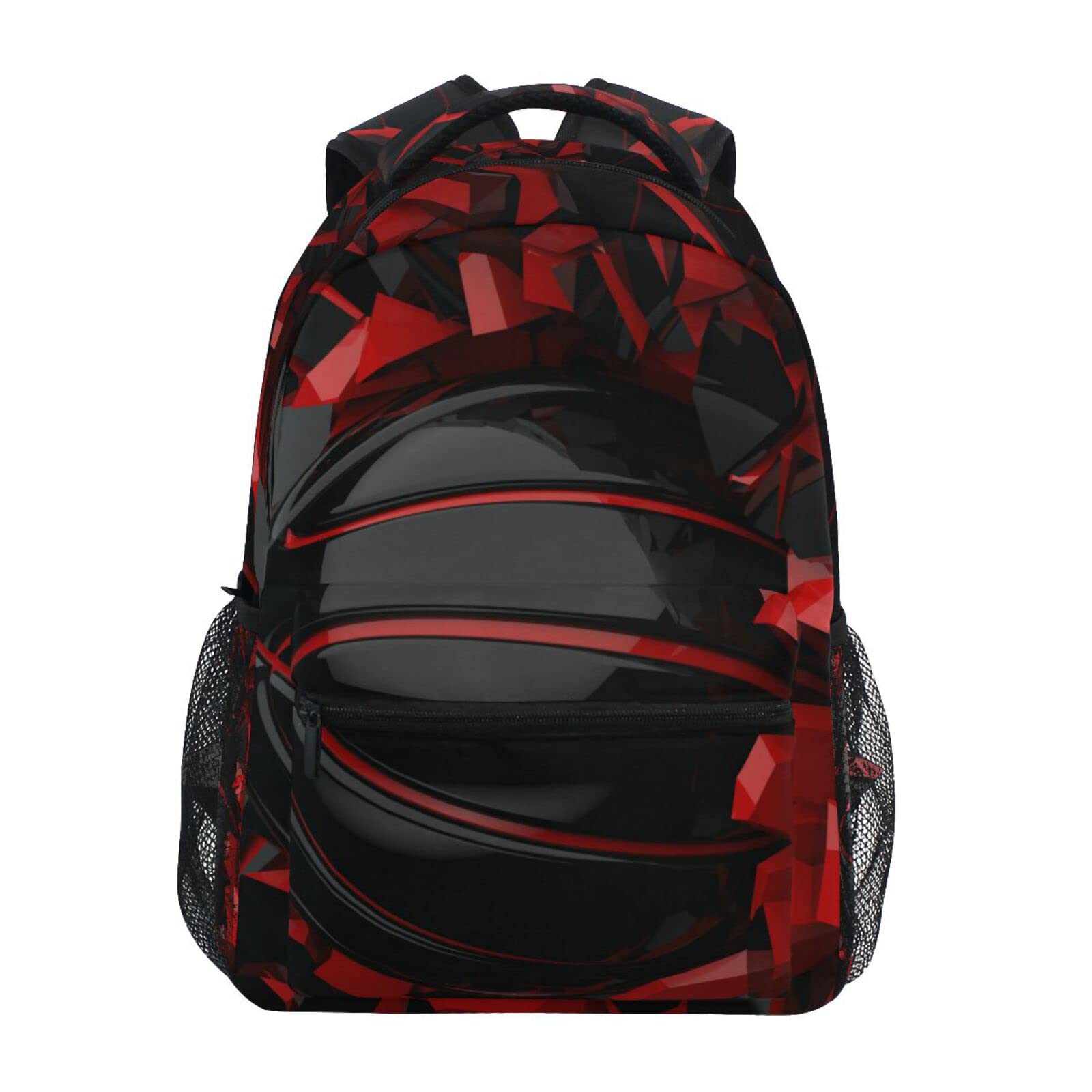 Red and Black Basketball Backpack for Boys & Girls - Durable School Bookbag for Kids, Elementary Students, Travel & Daypack - Perfect for School, Sports, and Outdoor Adventures