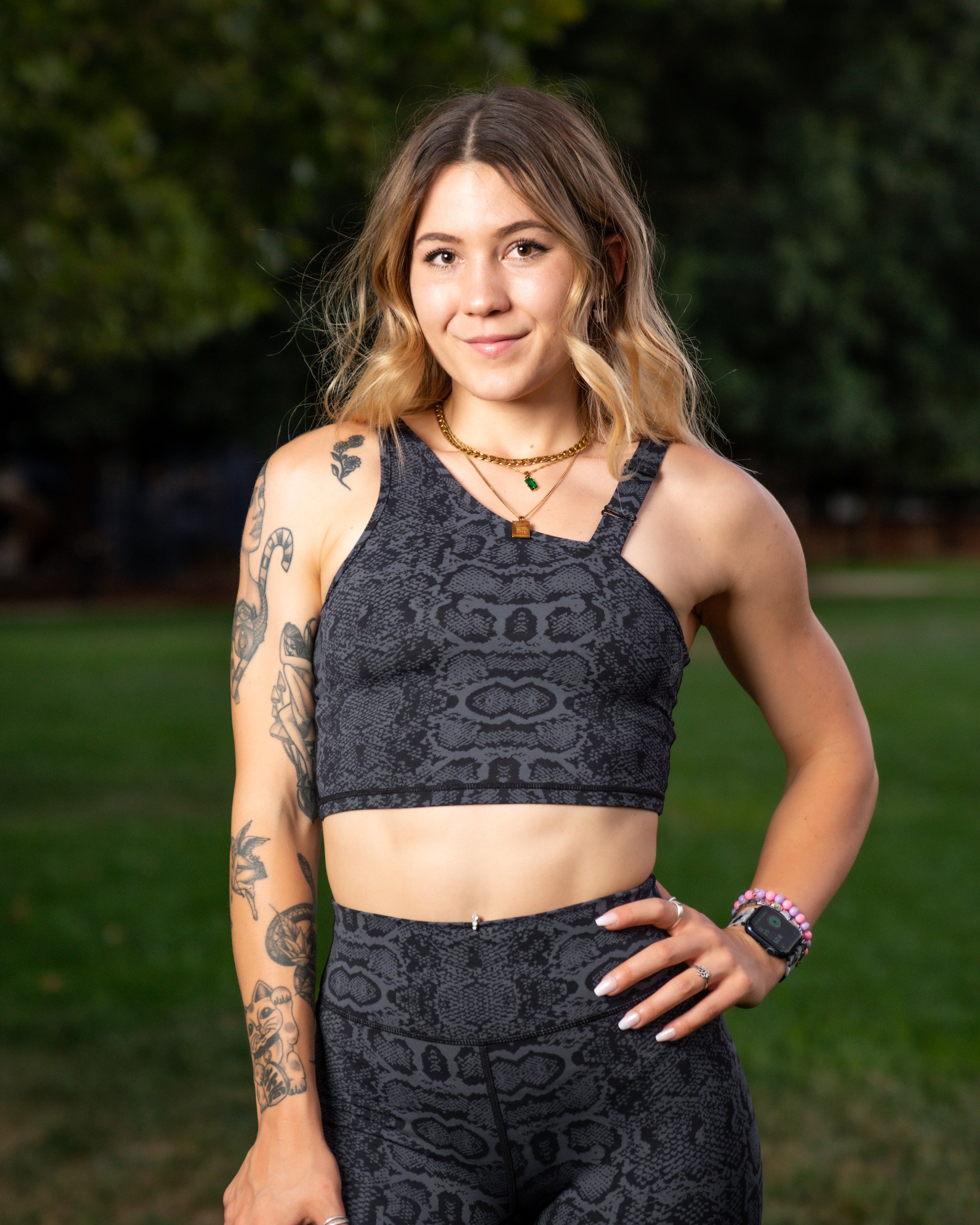 Onyx Python Sports Bra for Women - High Impact Workout, Running, Yoga & Gym - Moisture Wicking & Breathable Activewear Top