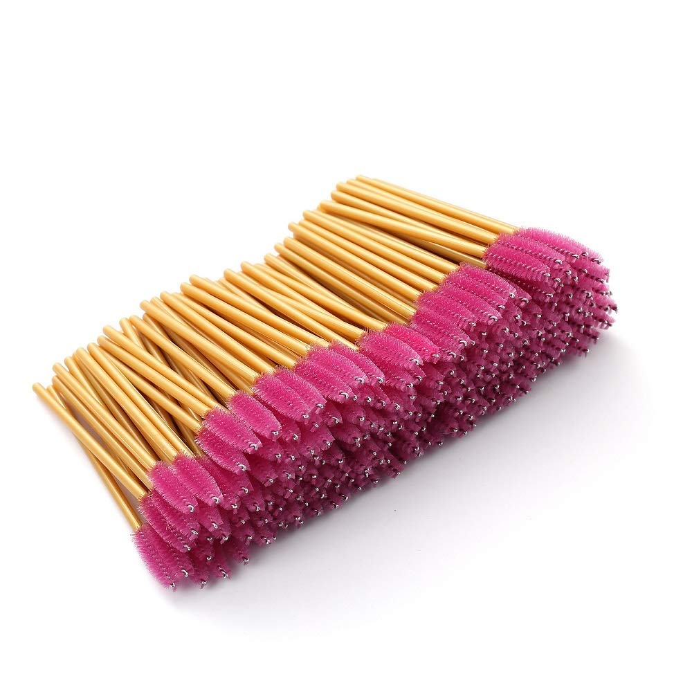 200 Disposable Eyelash Mascara Brushes - 4 Colors Bendable Spoolie Wands for Eyelash Extensions & Makeup Application - Perfect for Salon Professionals, DIY Lash Artists & Home Use (Pink)