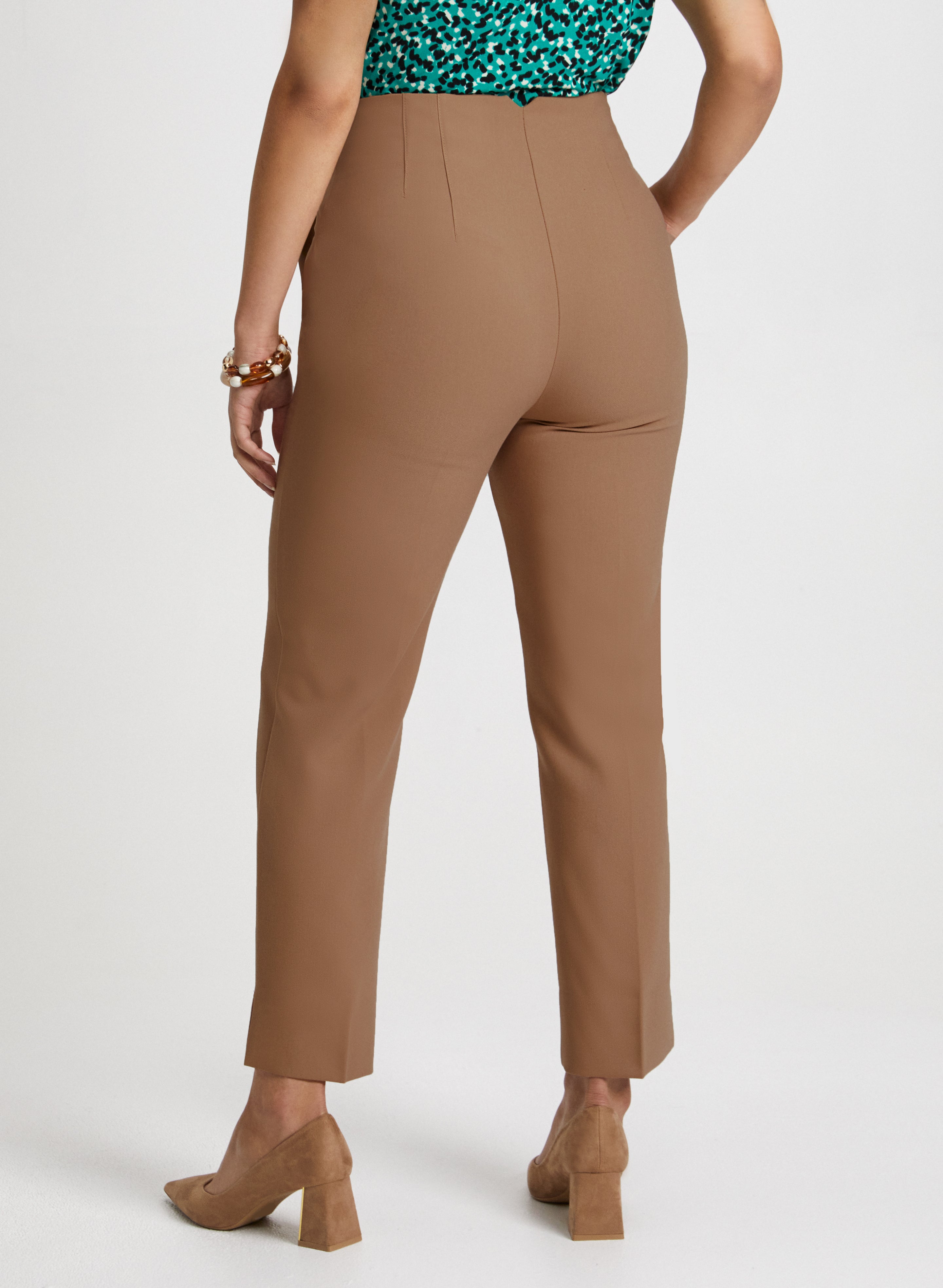 City Fit Slim Leg Pants for Women - High Waisted Stretchy Office Trousers | Professional Work Pants & Casual Wear for Everyday Comfort