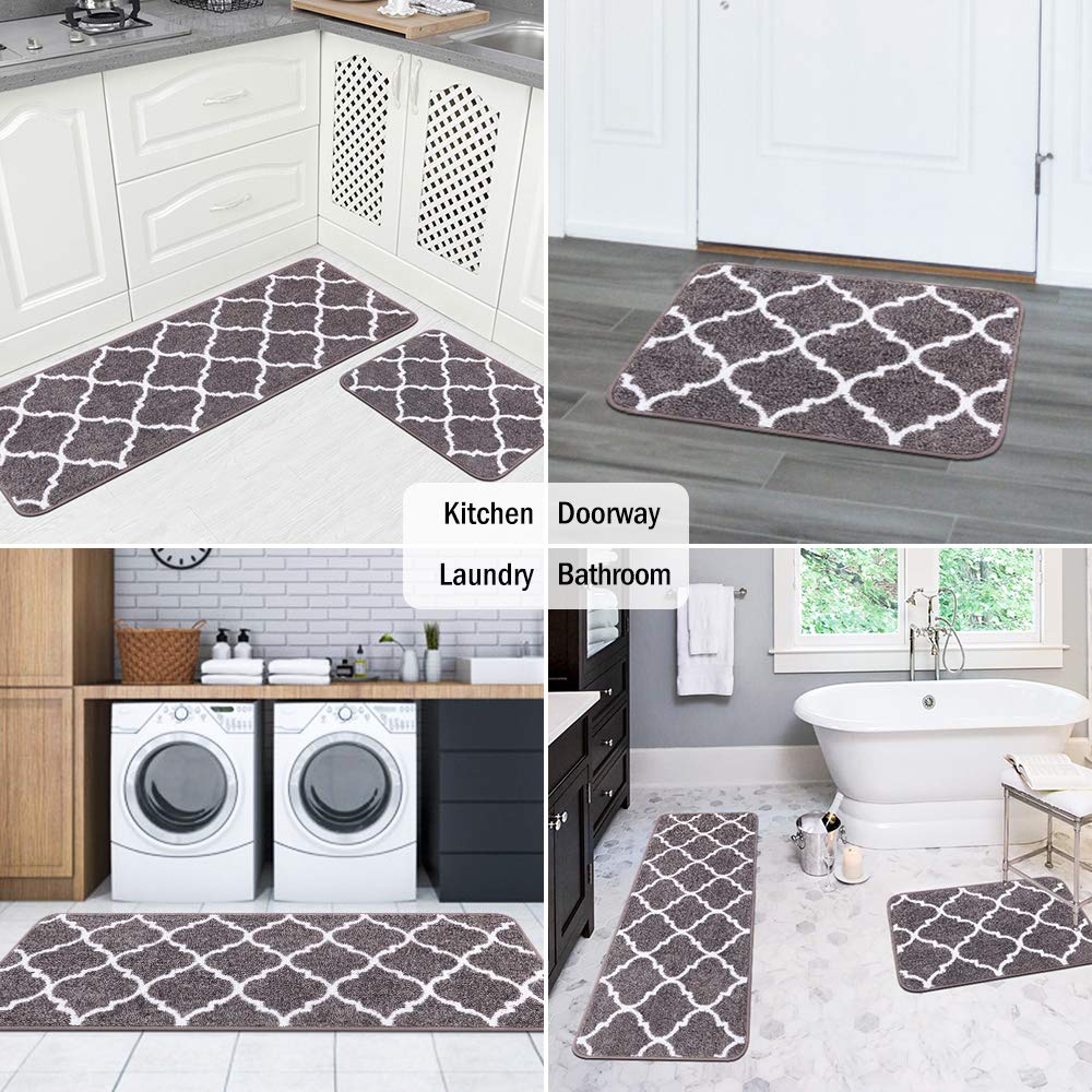 Carvapet 2-Piece Non-Slip Kitchen Rug Set - 17