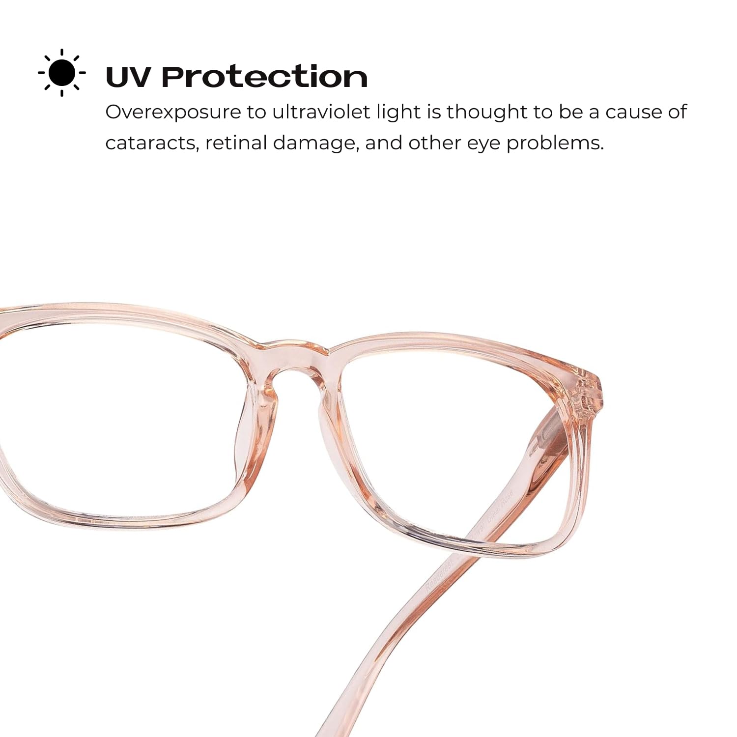 Readerest Blue Light Blocking Reading Glasses - Anti Glare Computer Eyeglasses with UV Protection (0.00 Magnification, Blush) - Thin Reflective Lens for Eye Strain Relief - Stylish Unisex Design for Office, Gaming & Screen Time