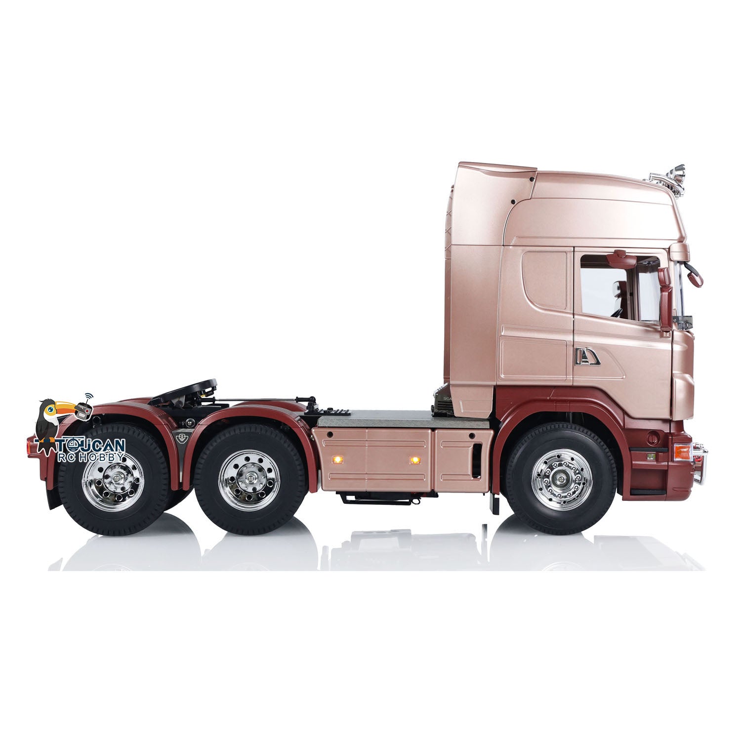 1/14 Scale 3 Axles R620 6x4 RC Tractor Truck - High Roof Cabin, DIY Remote Control Lorry Car Model with RTR ST8 Radio System, ESC, Smoke & Light Effects - Perfect for Hobbyists, Collectors and RC Truck Racing Enthusiasts