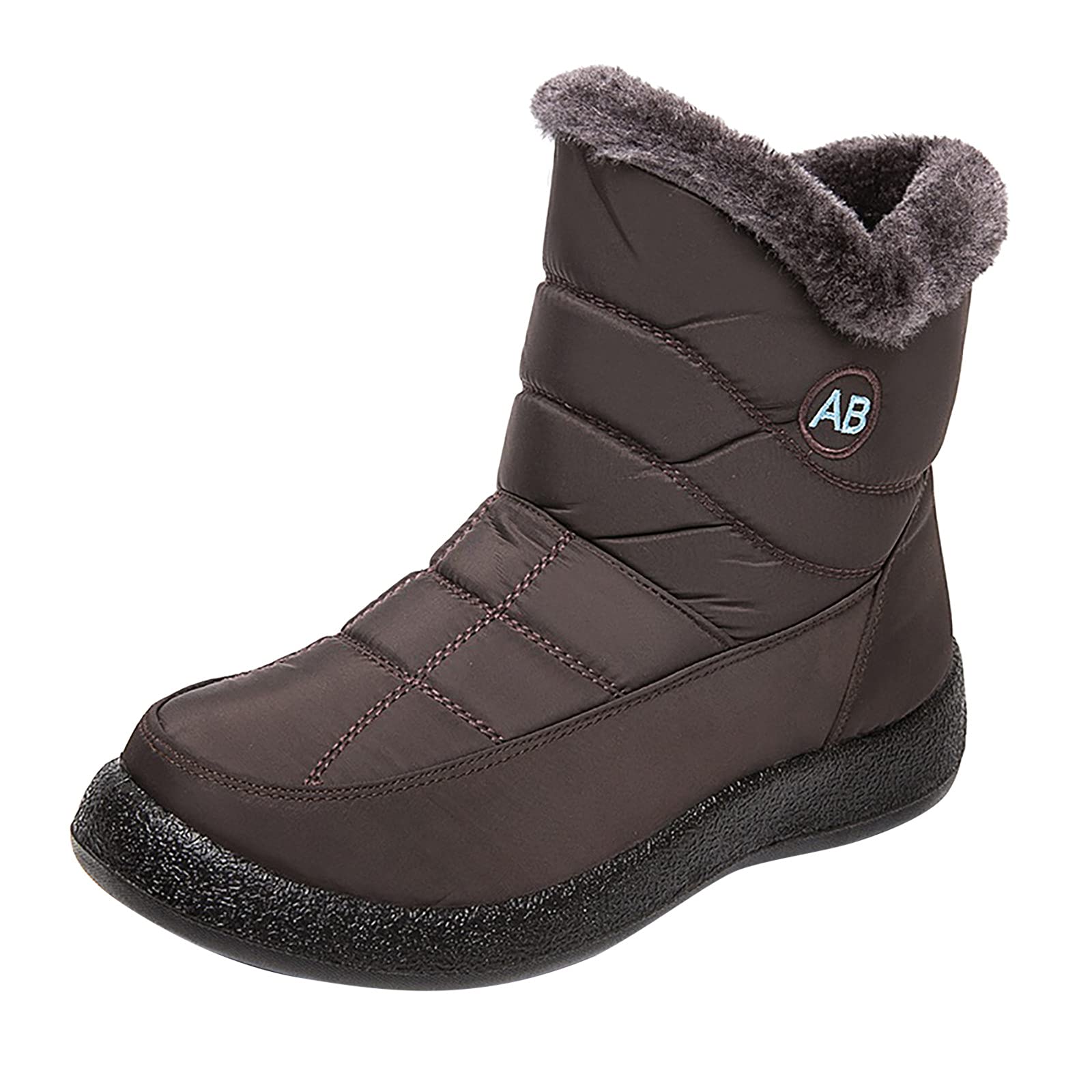 Women's Winter Warm Velvet Platform Boots - Plus Size Black Snow Boots for Cold Weather, Outdoor & Casual Wear