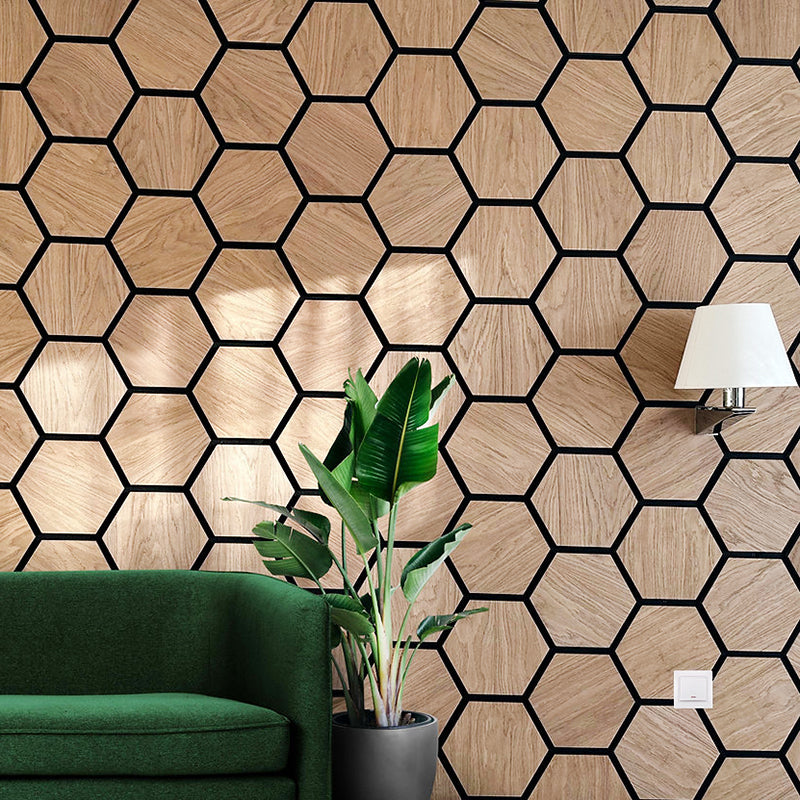 Hexagon WOODFLEX Acoustic Wood Wall Panels 2700mm x 600mm Oak Veneer - Soundproof Home & Office Decoration for Studios, Theaters, and Conference Rooms