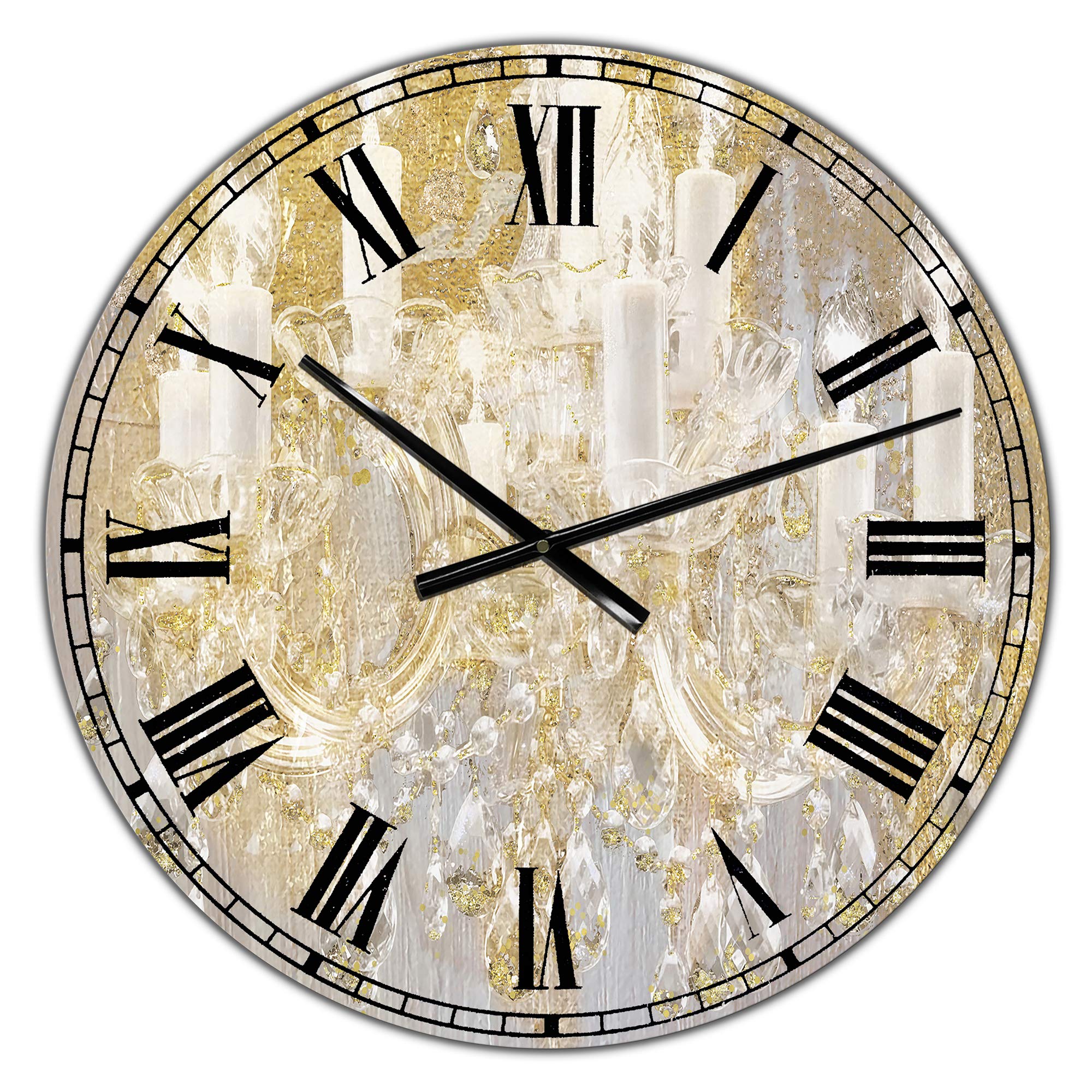 Designart Treasured Cottage Wall Art - Stylish Round Metal Decorative Clock for Home, Living Room, Bedroom & Office | Perfect Vintage-Inspired Wall Decor for Farmhouse, Cottagecore & Rustic Interiors
