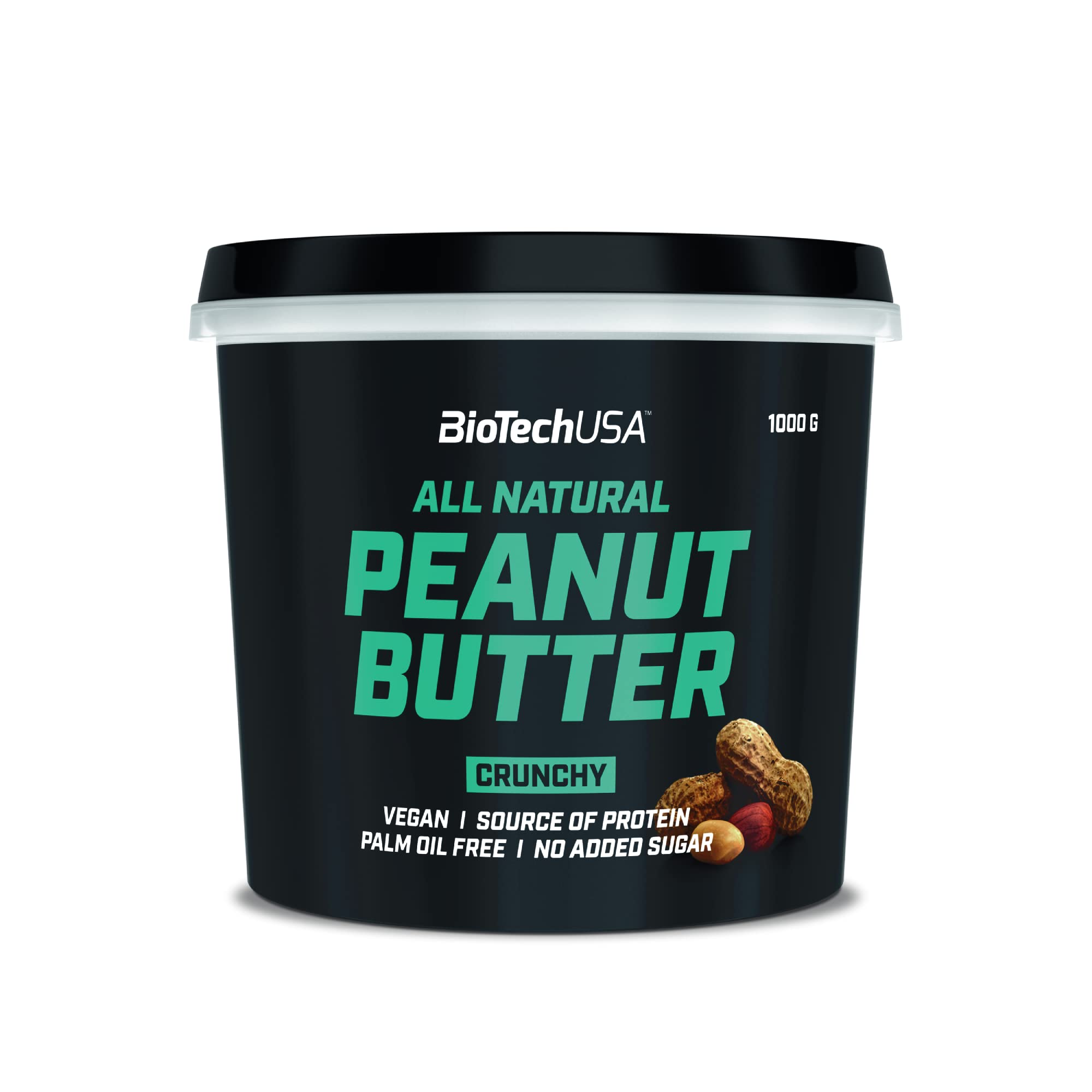 BioTechUSA Crunchy Peanut Butter 1000g - High Protein, Natural Ingredients for Fitness & Healthy Snacking | Perfect for Smoothies, Toast & Post-Workout Recovery