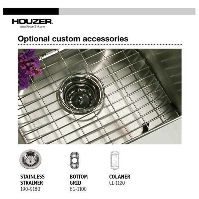 Houzer Club Series 10x18 Inch Stainless Steel Undermount Bar Prep Sink with Basket Strainer - Perfect for Kitchen Islands, Wet Bars & Commercial Use