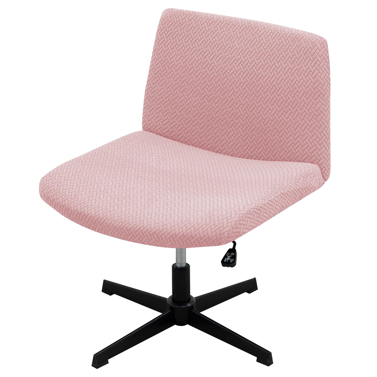 LiveGo Armless Chair Slipcover - Knitted Jacquard Office Desk Chair Cover, Modern Vanity & Computer Task Chair Cover, Mid Back Accent Chair Slipcover (Pink) - Perfect for Home Office, Study Room & Workspace Decor