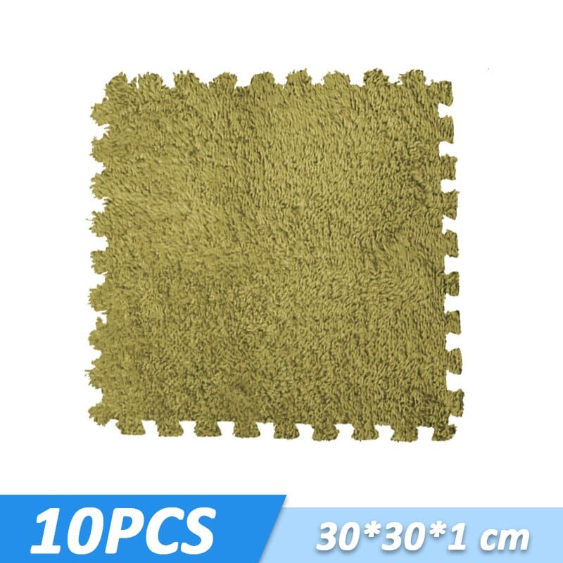 Soft Foam Puzzle Play Mat for Kids - Non-Slip Floor Tiles with Furry Texture | Perfect for Nursery, Playroom & Toddler Safe Crawling Space