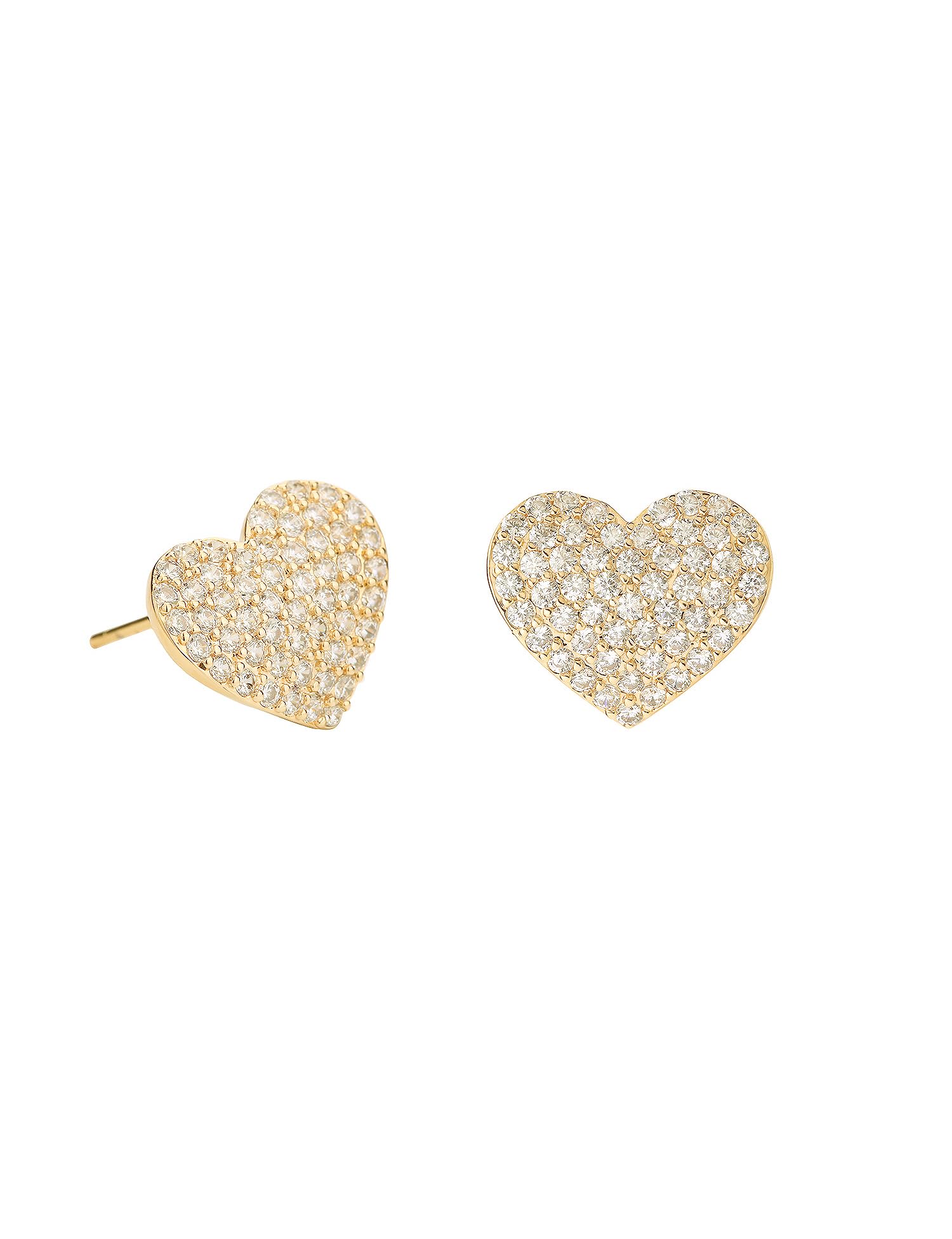 ANNBABIC Heart Stud Earrings for Women & Girls - 925 Sterling Silver Cubic Zirconia Bent Heart Earrings - Perfect for Valentine's Day, Anniversary & Everyday Wear