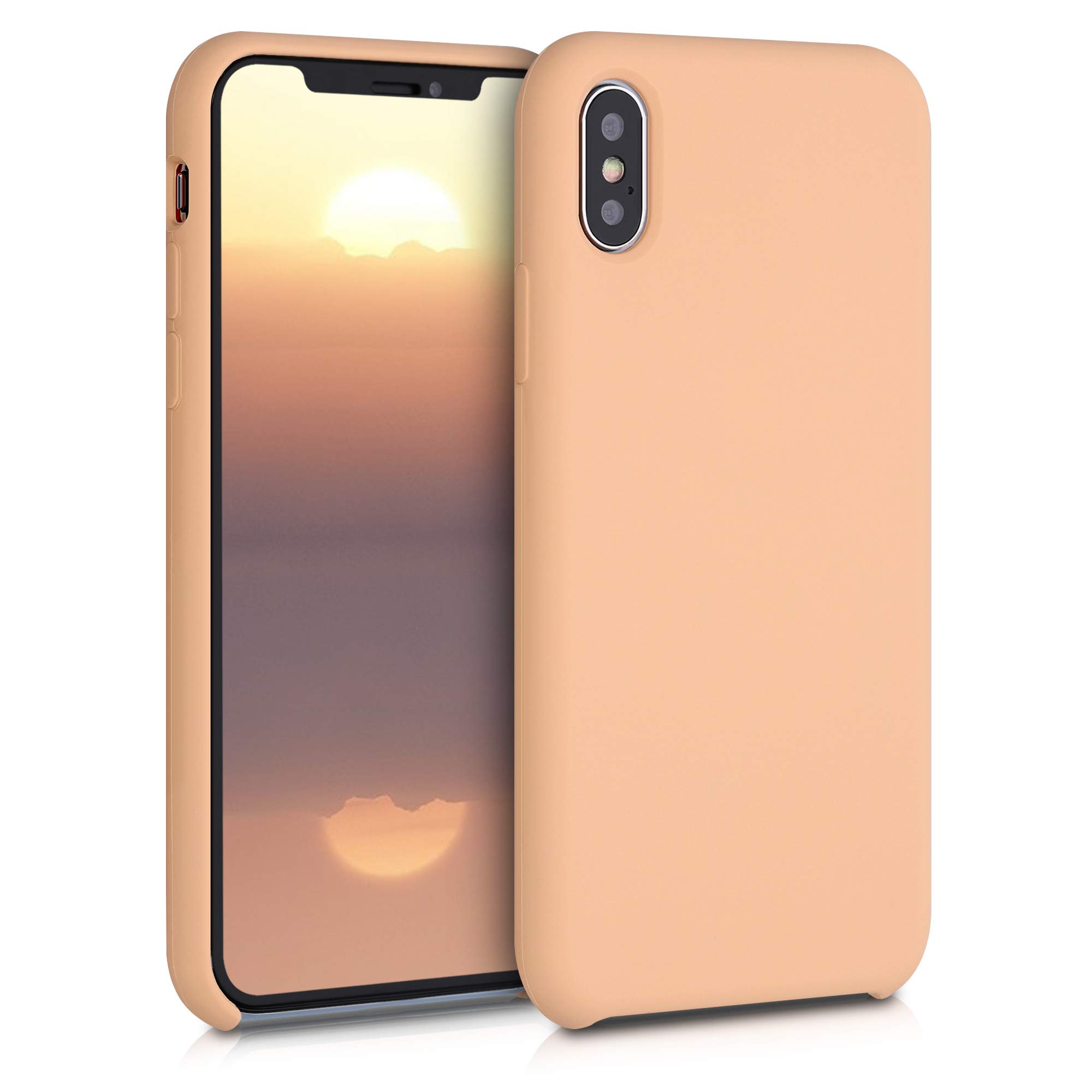 kwmobile Premium TPU Silicone Case for Apple iPhone XS - Soft Matte Finish Protective Phone Cover (Baby Peach) | Perfect for Everyday Use, Work & Travel Protection