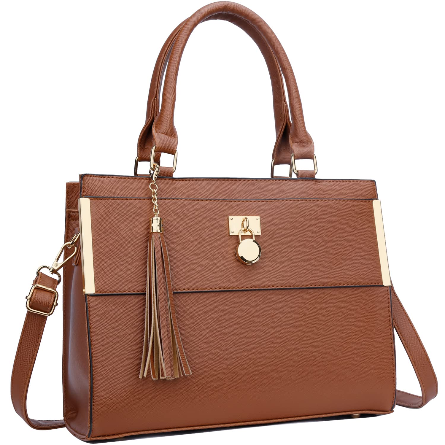 KKXIU Vegan Leather Women's Handbag - Stylish Top Handle Satchel Purse with Tassel, Fashionable Shoulder Tote Work Bag for Office, Travel & Daily Use