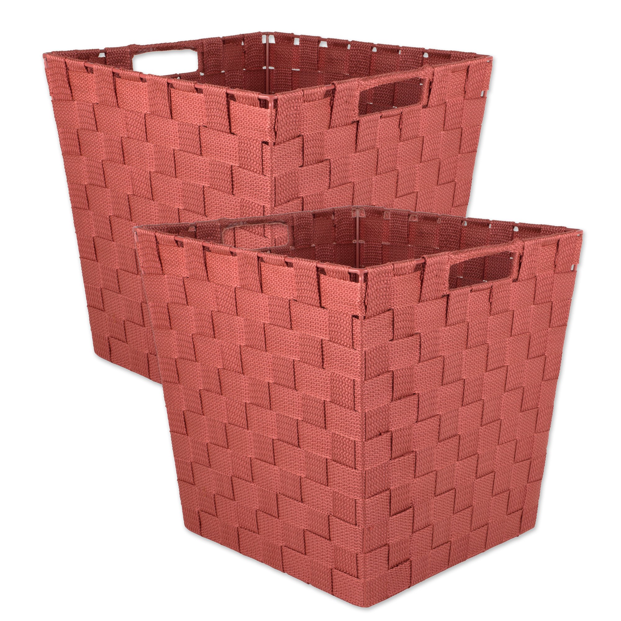 DII Woven Nylon Trapezoid Storage Bin - Medium Rust Color for Home Organization, Office Supplies & Closet Storage | Perfect for Shelves, Under Bed & Kids Room Organization