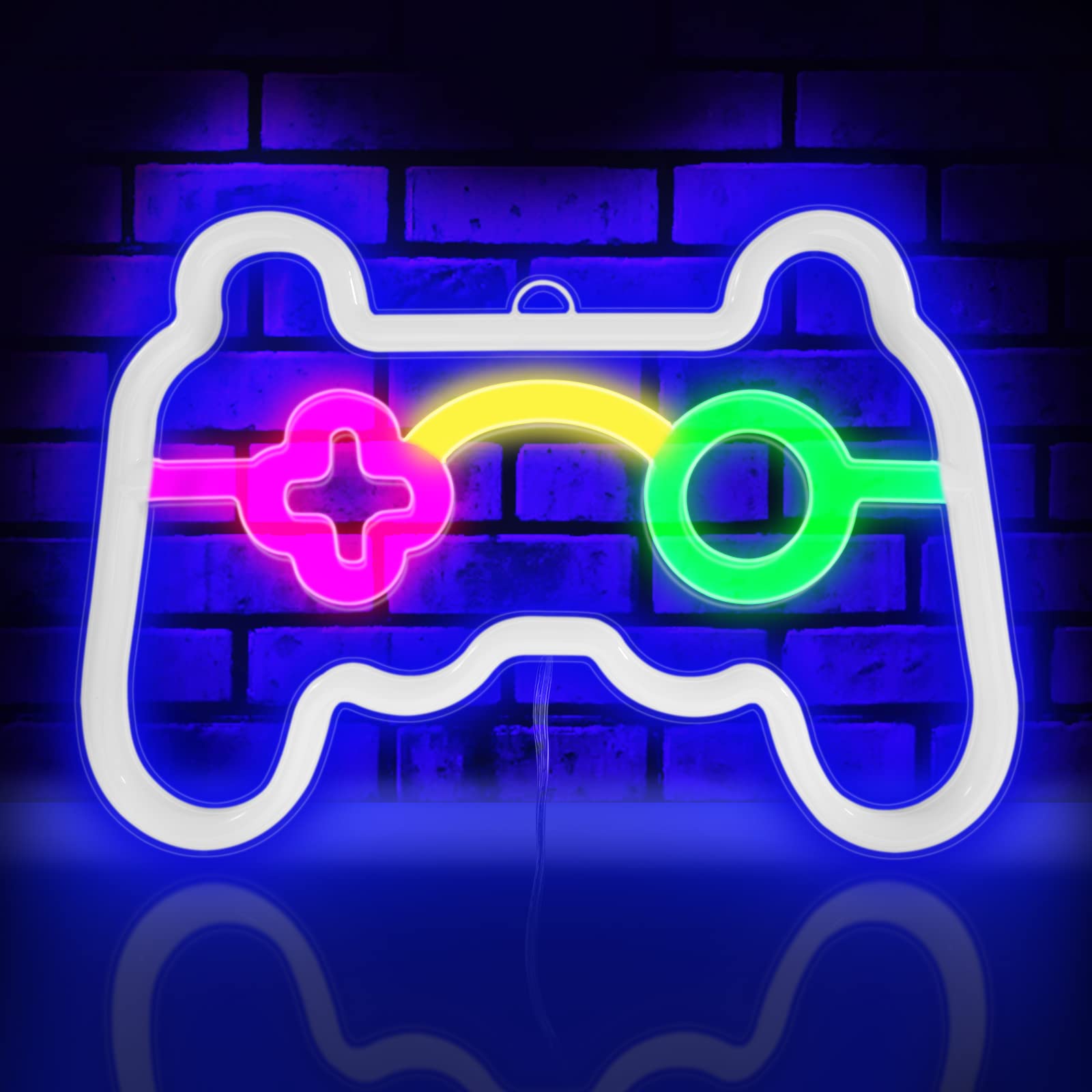 Neon Gamepad Wall Light - Gaming Room Decor for Teens | Bedroom & Game Room Lighting