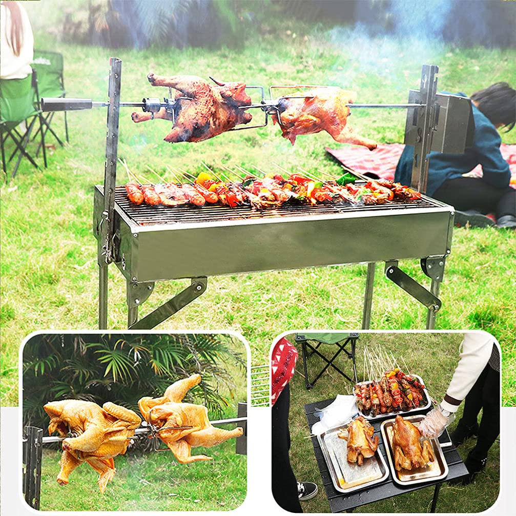 Stainless Steel BBQ Rotisserie Fork for Chicken - Cabilock 1pc Air Fryer & Grill Accessory - Perfect for Rotating Roasts, Air Frying & Outdoor Grilling