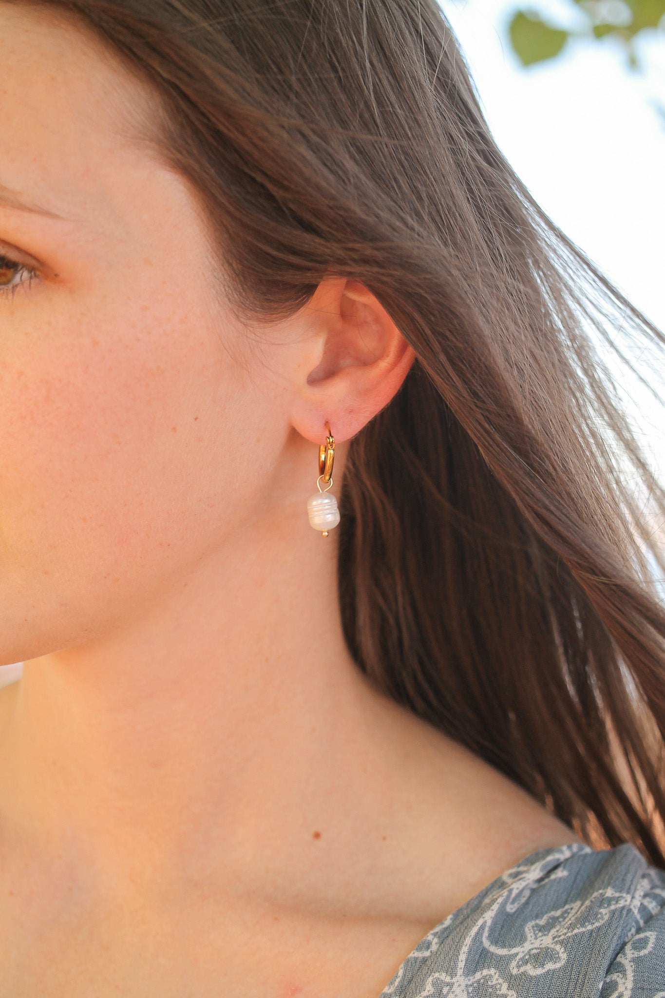 Elegant Freshwater Pearl Cape Cod Hoop Earrings - Perfect for Weddings, Parties & Everyday Wear