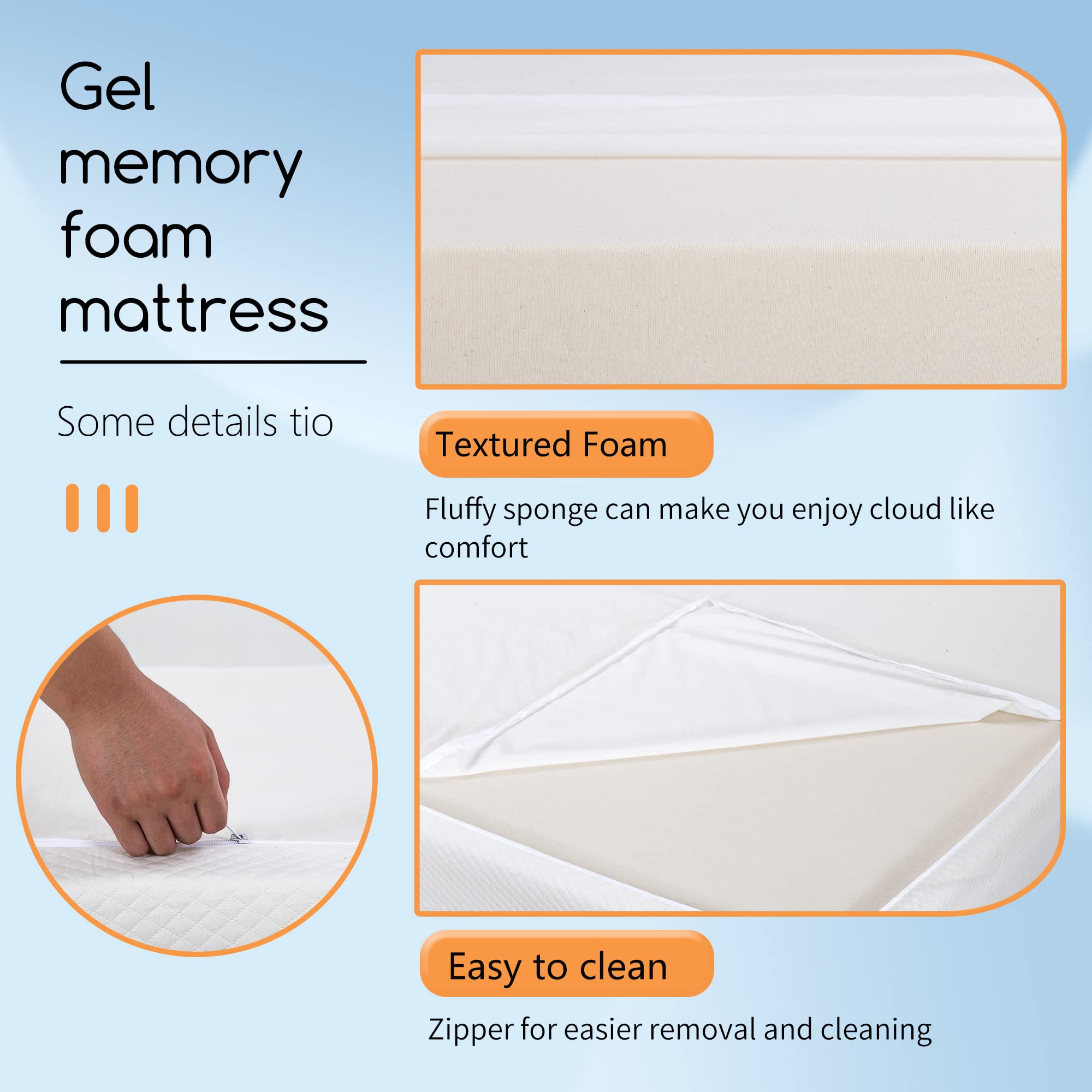 FDW 5 Inch Gel Memory Foam Mattress - Medium-Firm Support for Pressure Relief & Cool Sleep - CertiPUR-US Certified Twin Size Mattress in a Box - Perfect for Kids, Adults, Guest Rooms & RVs