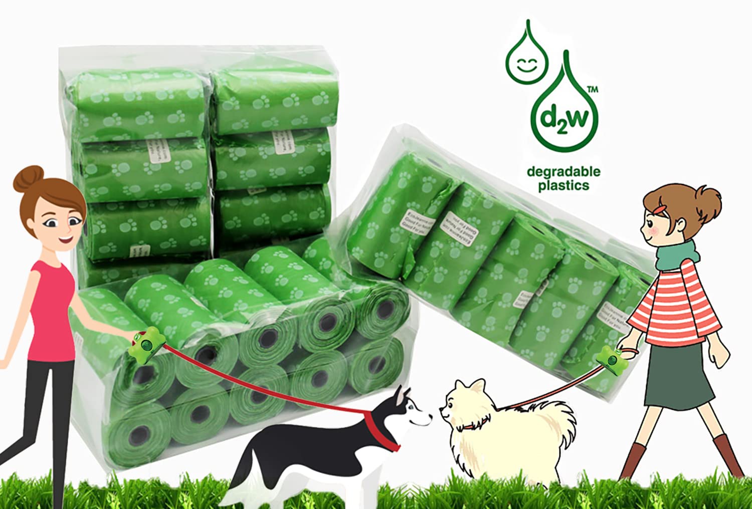 **Wholesale 480 Rolls (9600 Count) Eco-Friendly Dog Poop Bags with d2w Fast Degradation - Lavender Scented Pet Waste Bags for Easy Cleanup at Parks & Walks (PB480)**