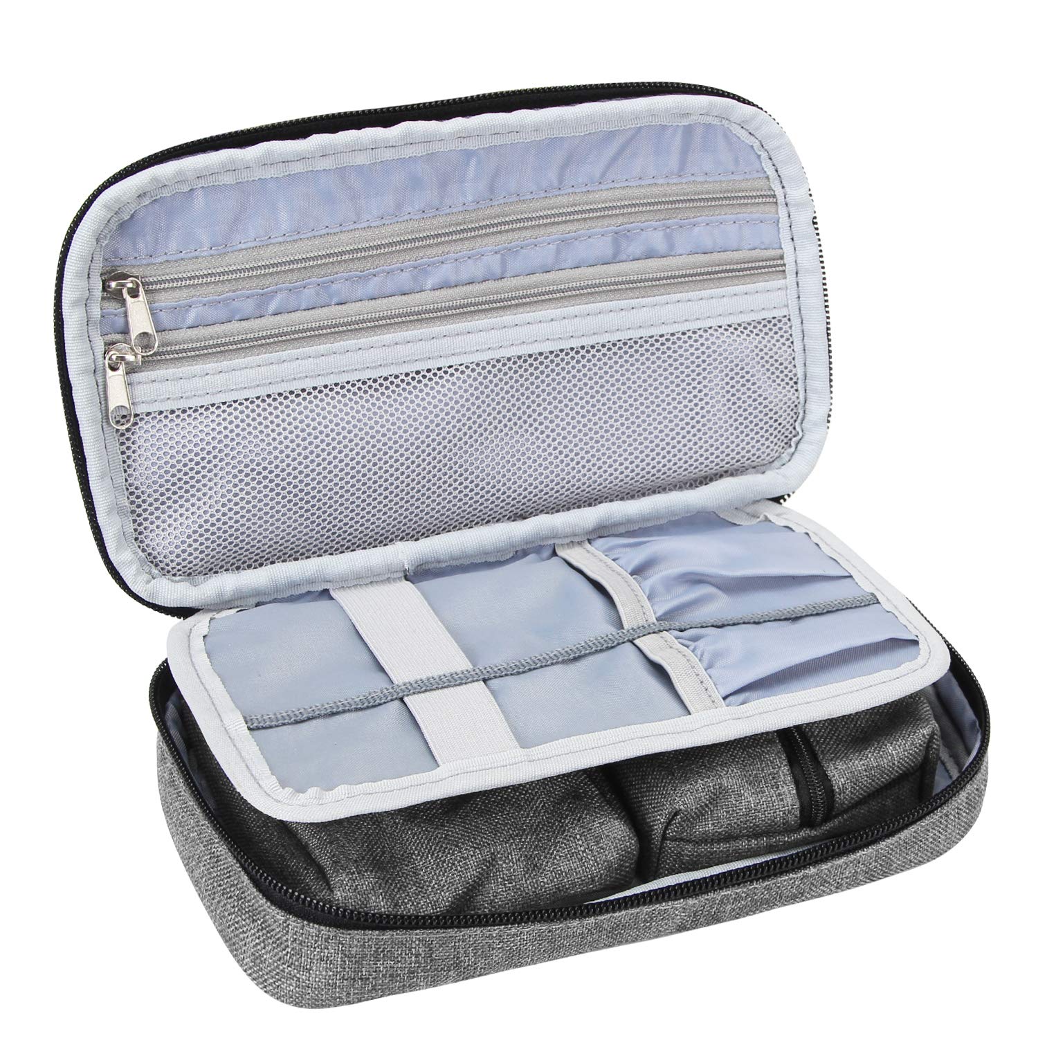 LUXJA Diabetic Travel Case for Glucose Meter & Supplies - Compact Storage Organizer for Insulin, Test Strips, Lancets | Perfect for Travel, Work & Daily Use (Gray)