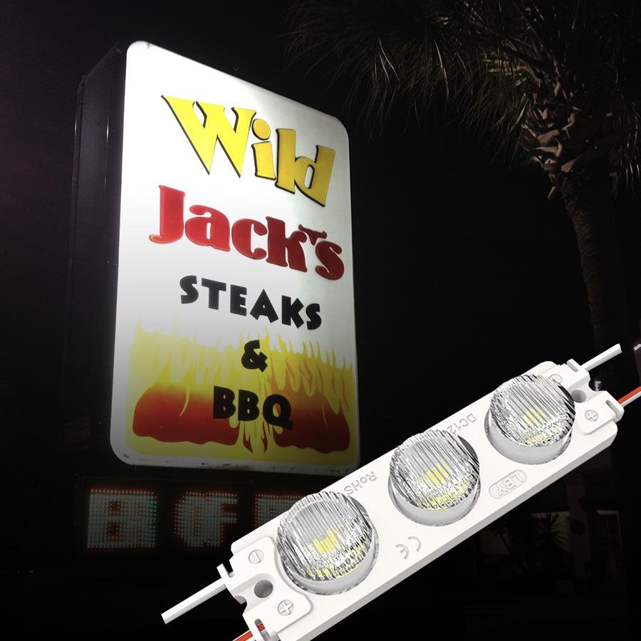 2.5W LED Module Lights for Advertising Sign Letters - 45 Pack, 3 LEDs per Module, 7000K Cool White, UL Listed - Perfect for Business Signs, Retail Displays & Channel Letter Lighting