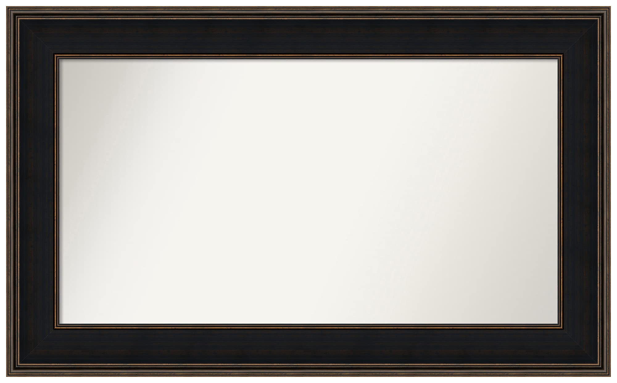 Amanti Art Non-Beveled Custom Wall Mirror 28.5 x 46.5 Inches - Mezzanine Espresso Frame - Bathroom, Living Room, Bedroom Decor - Black & Brown Finish - Various Sizes Available