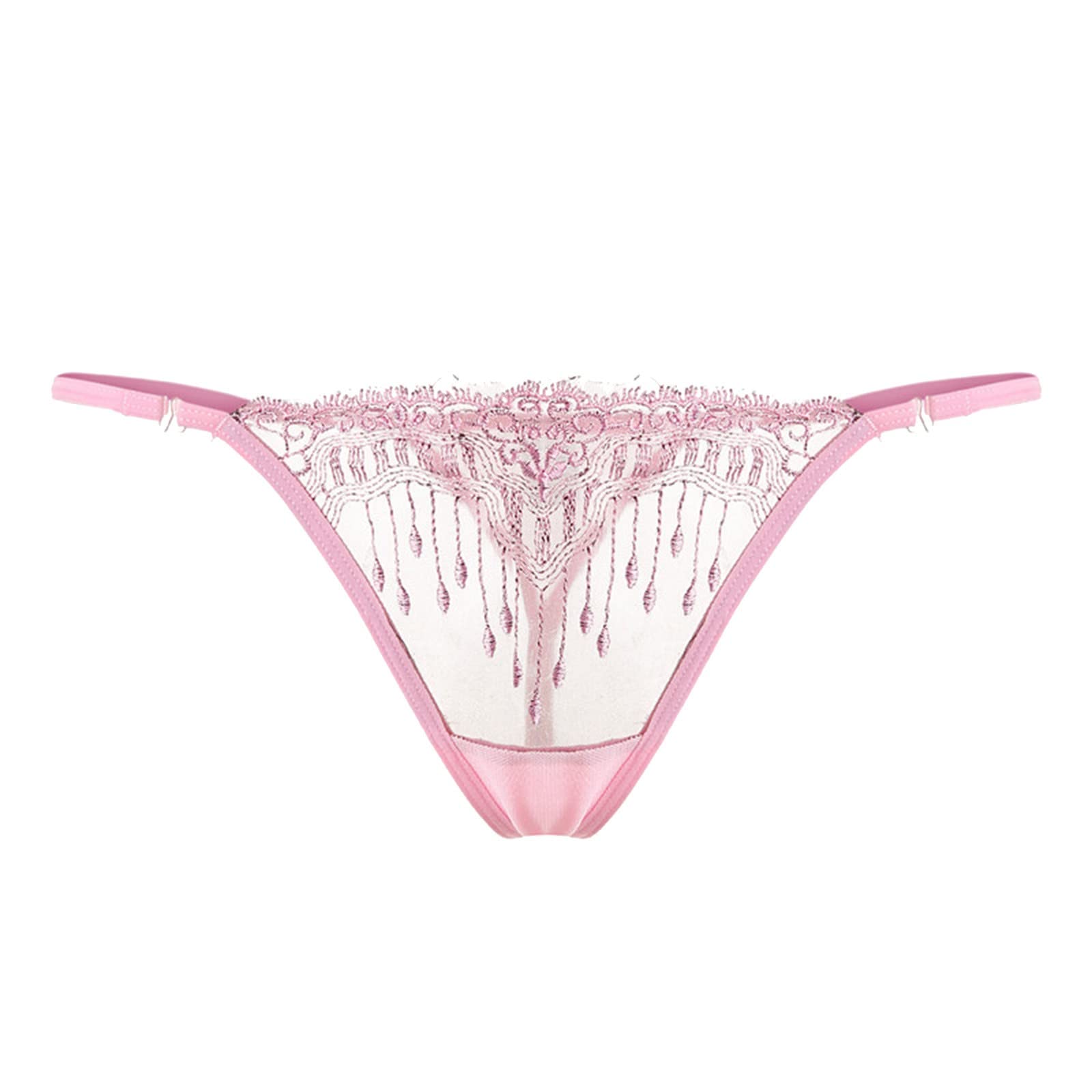 Sexy Lace Thong Panties for Women - Silky String Bikini Underwear with Hollow-Out Design - Perfect for Beach, Date Night and Sensual Occasions