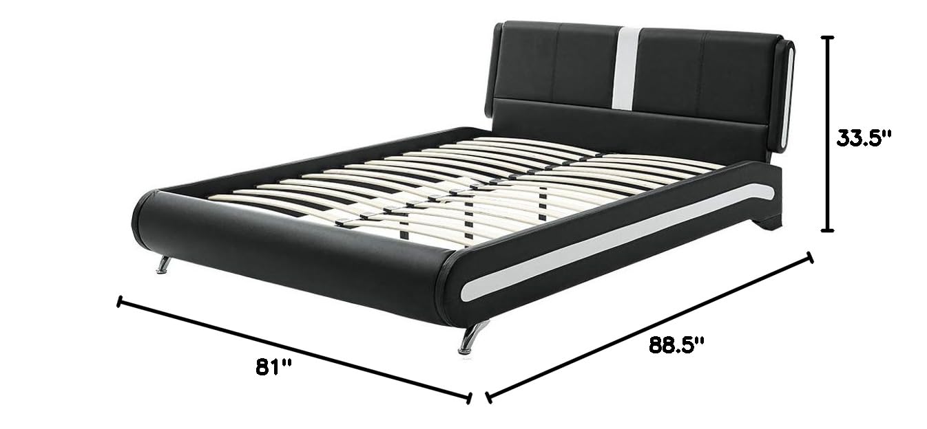 Camden Isle Carlton King Size Platform Bed with 2 Nightstands - Black Wooden Bed Frame for Modern Bedroom | Perfect for Master Bedroom, Guest Room & Apartment