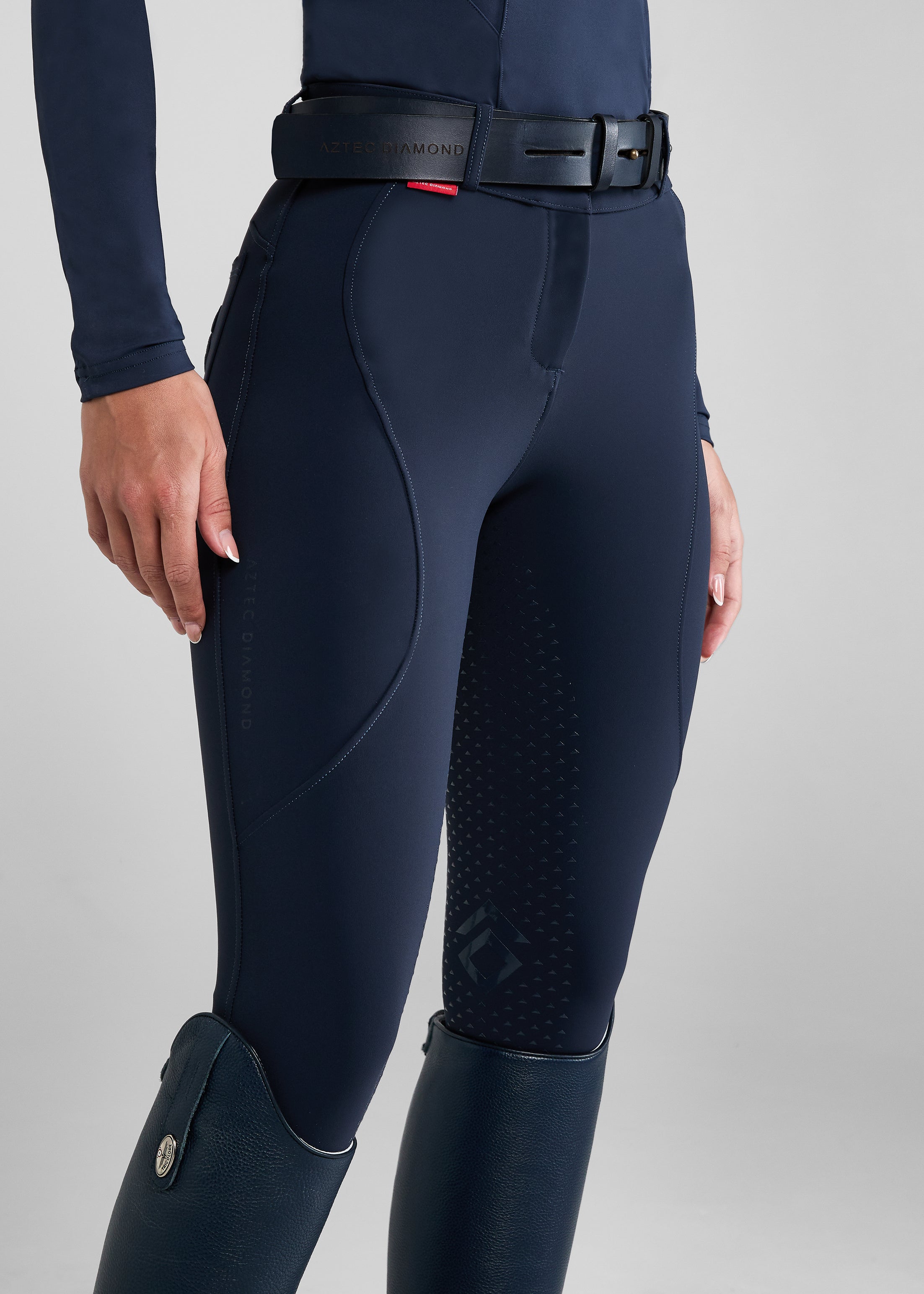 Navy Core Mid Rise Breeches Full Seat - Equestrian Riding Pants for Women - Comfortable & Durable for Horseback Riding, Training & Competition