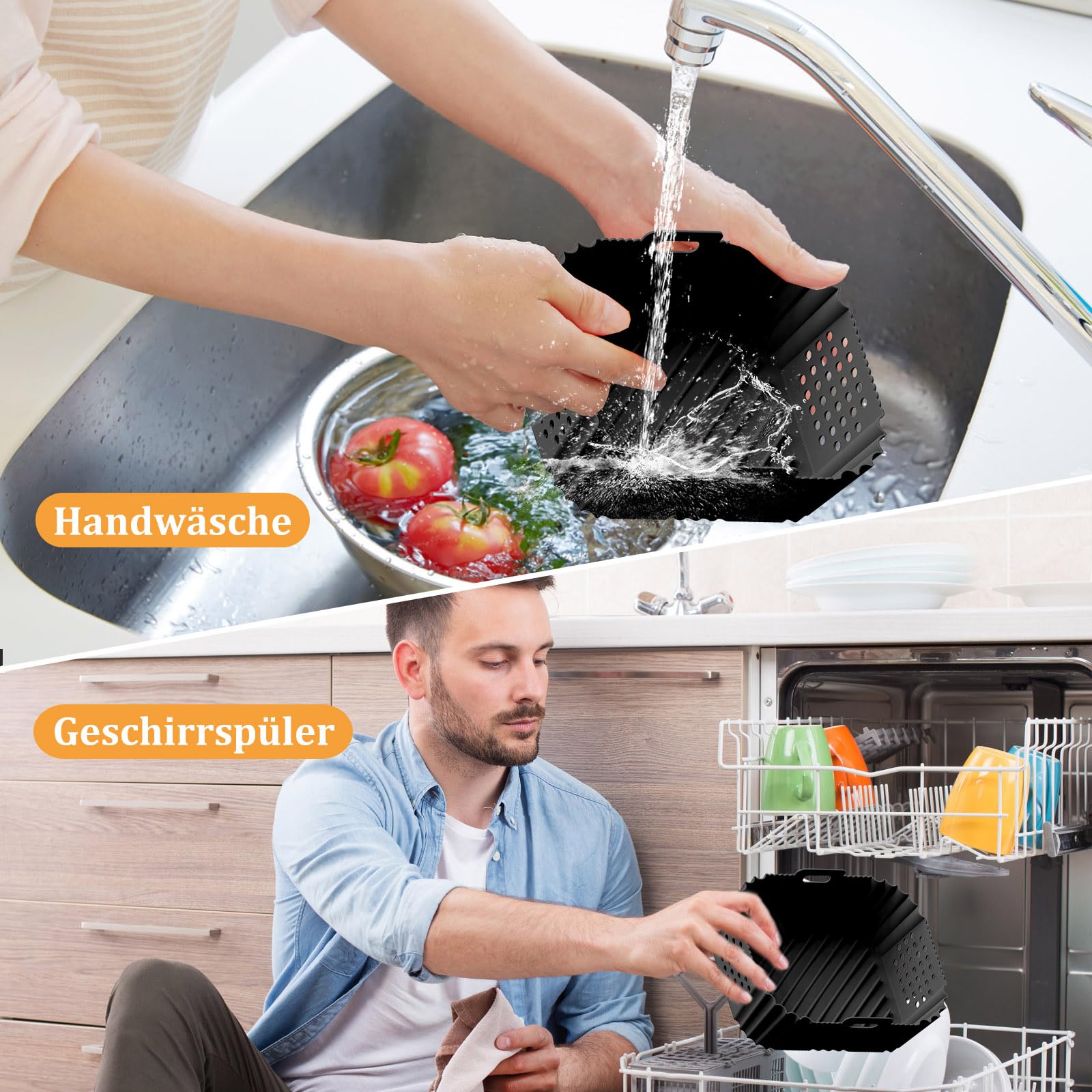 Ninja Double Stack XL Air Fryer Silicone Mold for SL400EU AF400EU AF300EU - Non-Stick Baking Accessory for Ninja, Innsky, Princess, Emerio 7.6L-9.5L - Perfect for Roasting, Baking & Reheating in Air Fryers