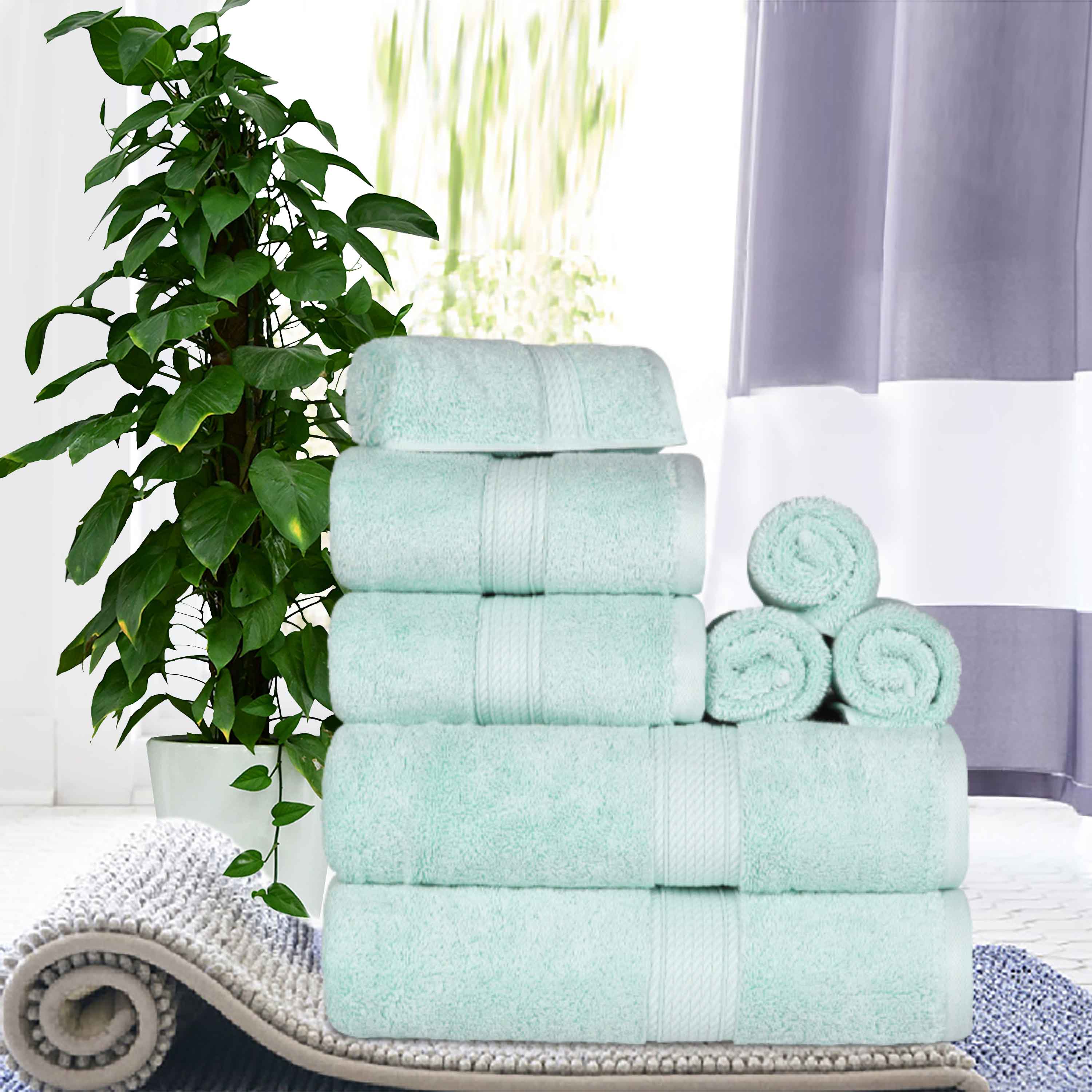 Premium 8-Piece Egyptian Cotton Towel Set - Ultra Soft, Heavyweight & Plush for Bath, Spa & Luxury Home Decor