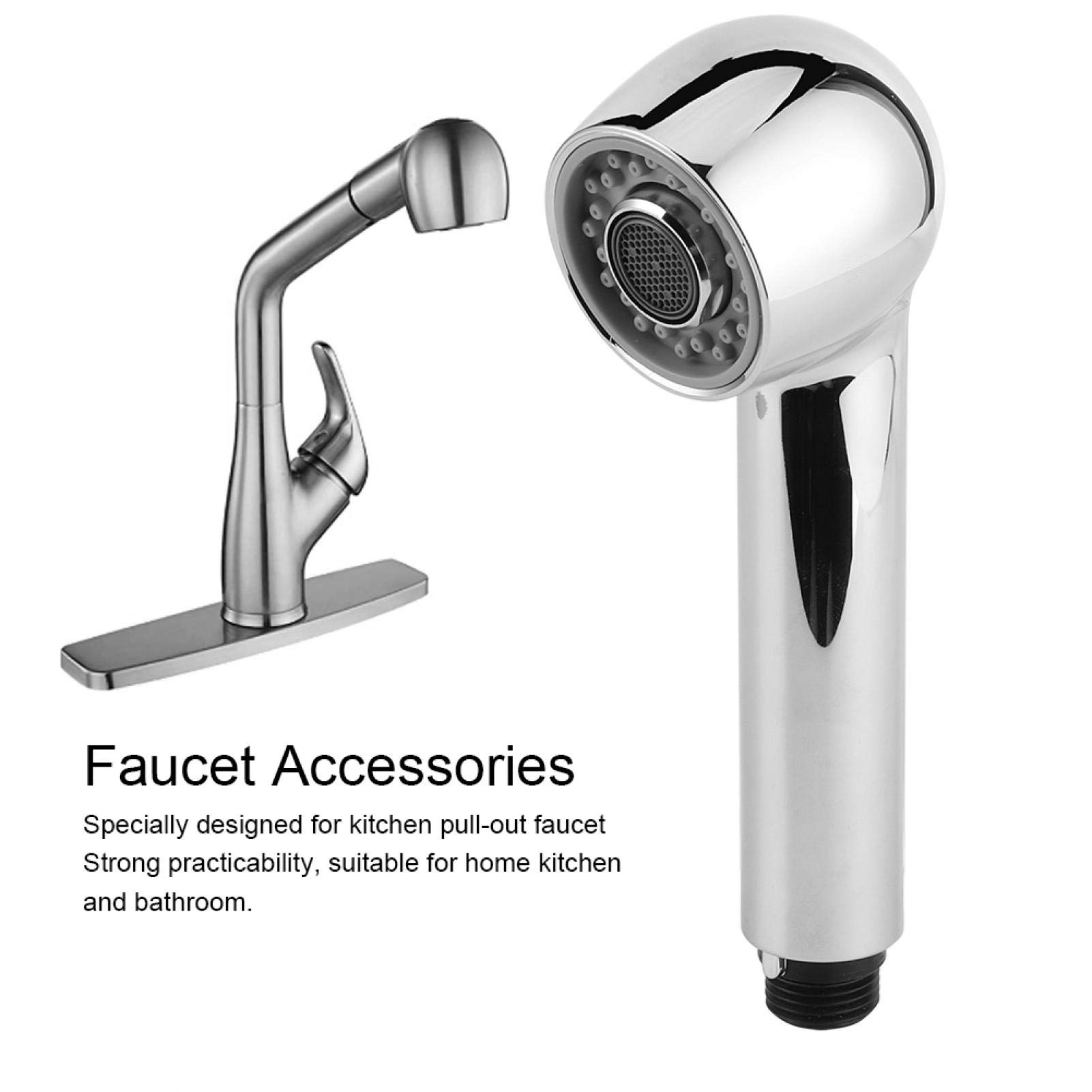 Pull Out Sink Sprayer Head Replacement - Kitchen Faucet Spray Nozzle with 360° Swivel for Easy Cleaning | Durable Stainless Steel Sprayer Head | Perfect for Washing Dishes, Fruits & Vegetables in Home Kitchen